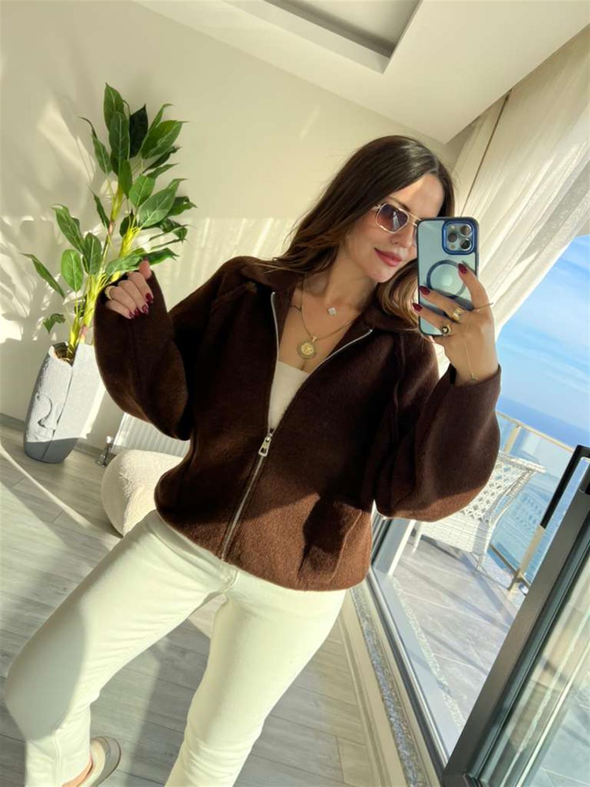 4904 Reglan Kol Hırka KAHVE