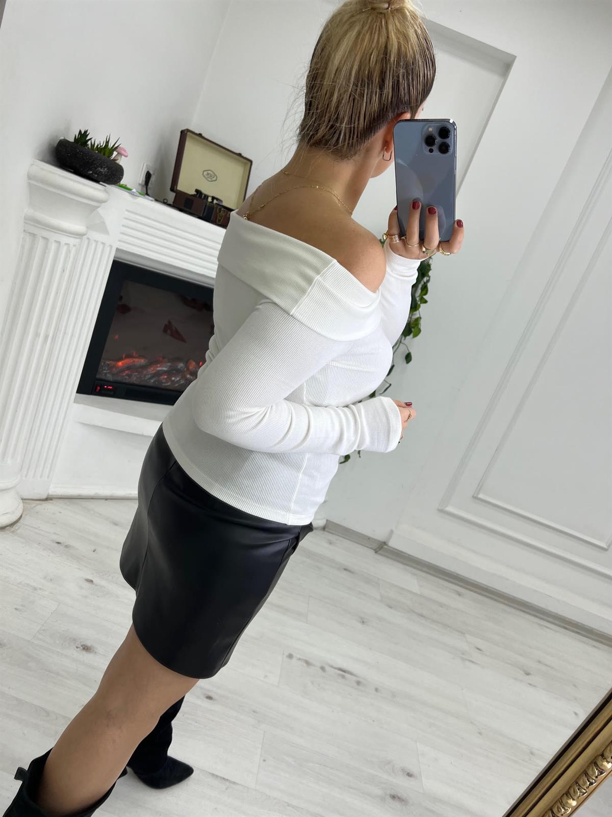 4987 Kaşkorse Bluz BEYAZ