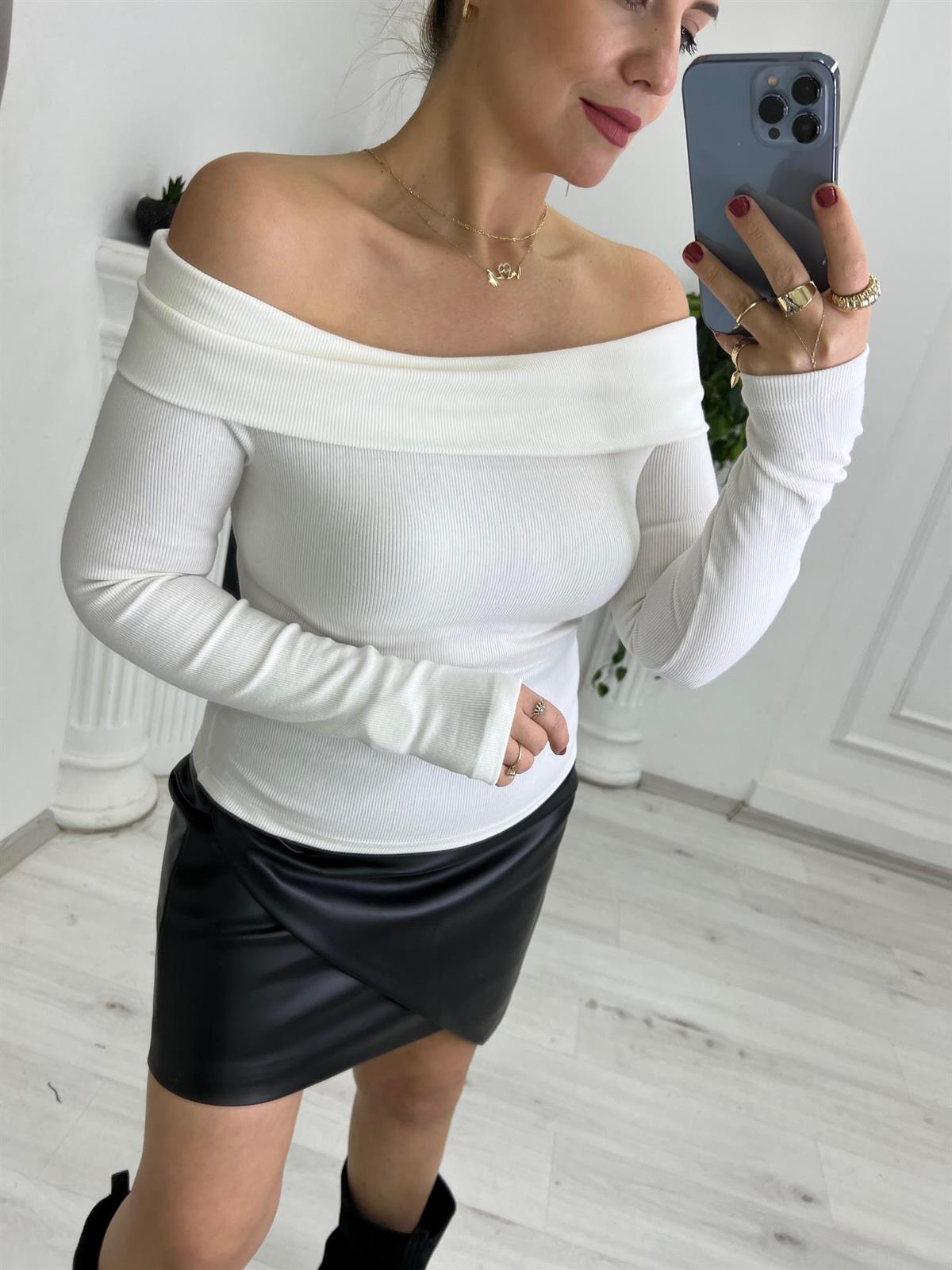 4987 Kaşkorse Bluz BEYAZ