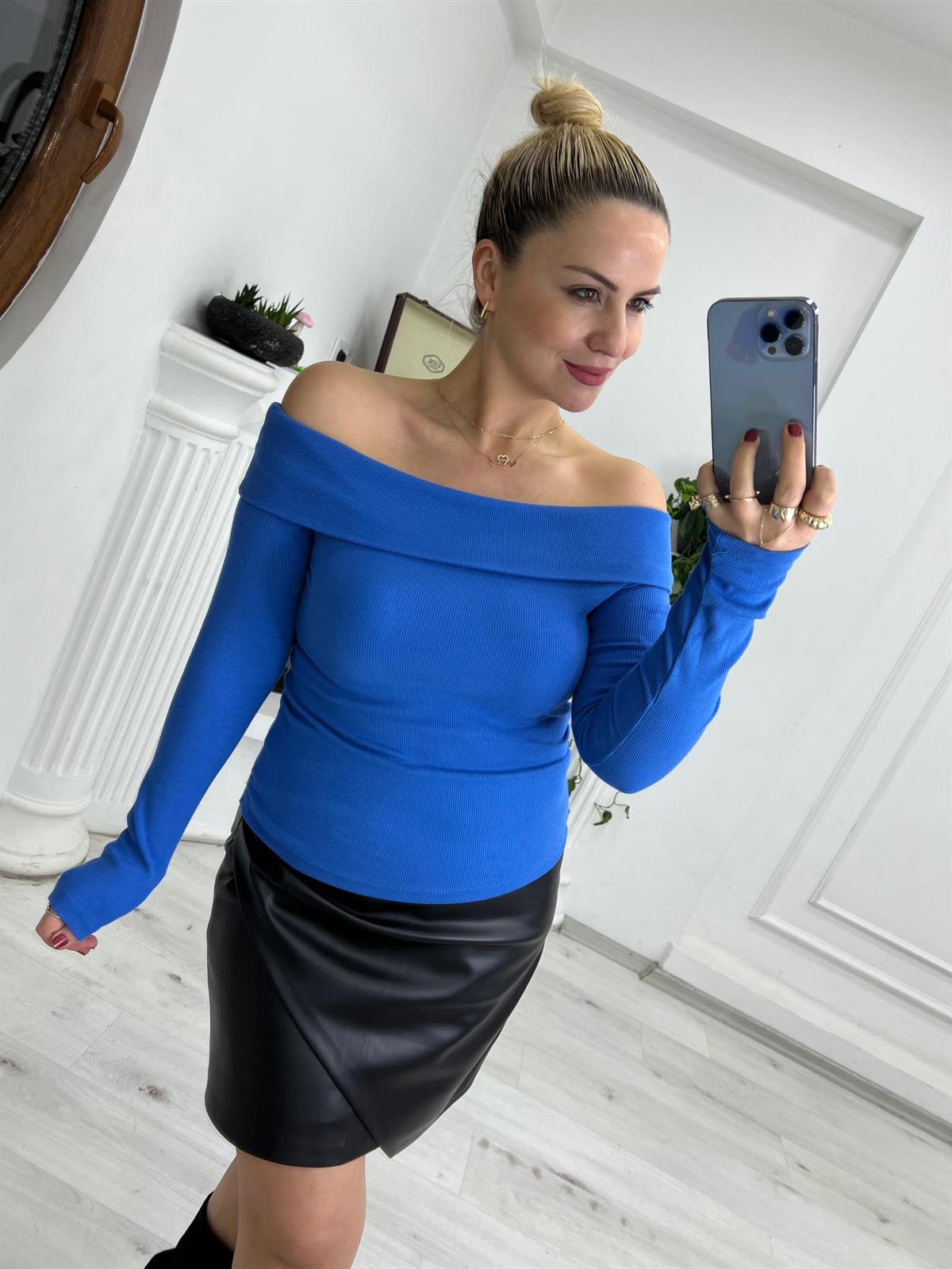 4987 Kaşkorse Bluz MAVİ