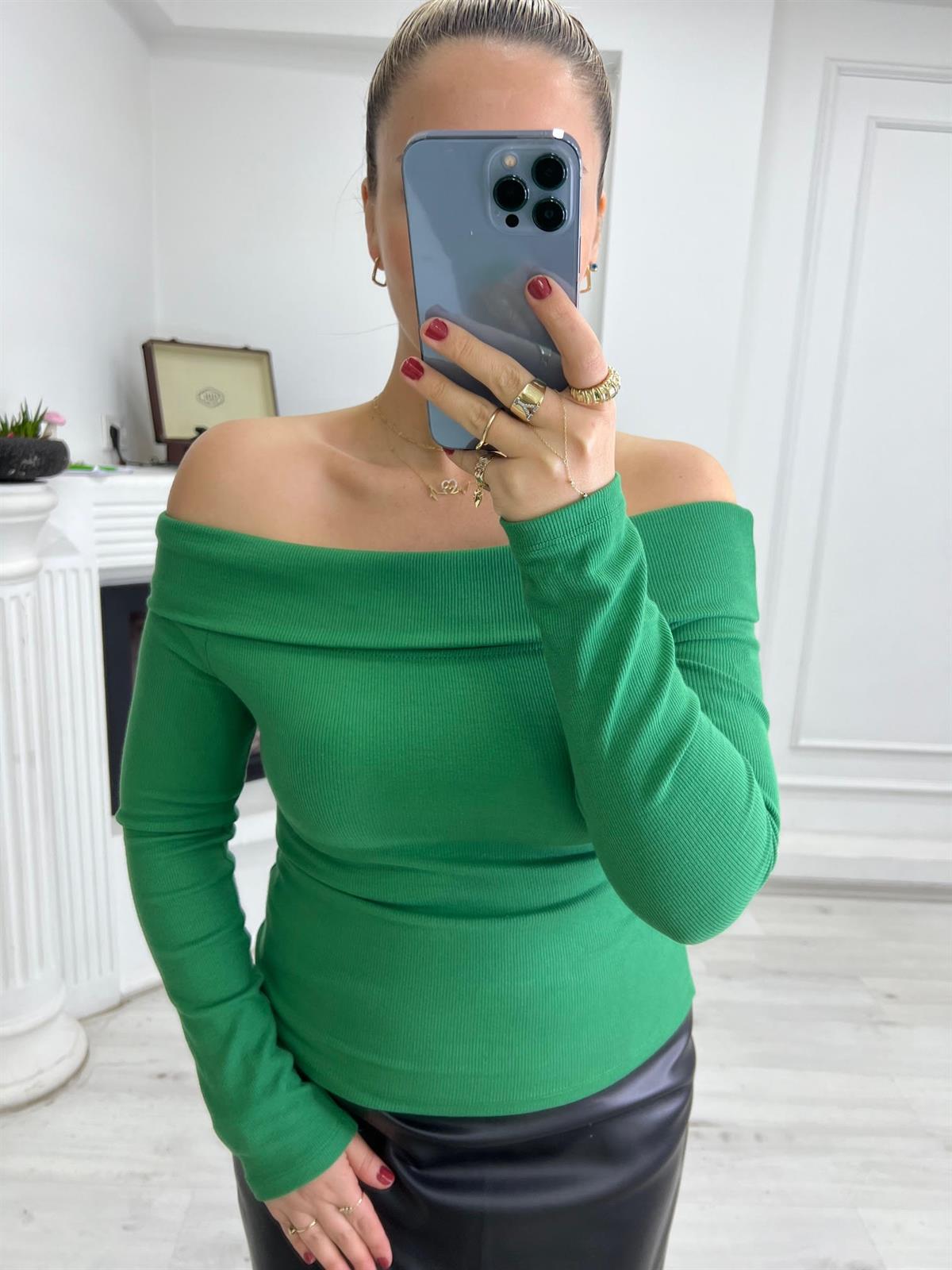 4987 Kaşkorse Bluz YEŞİL