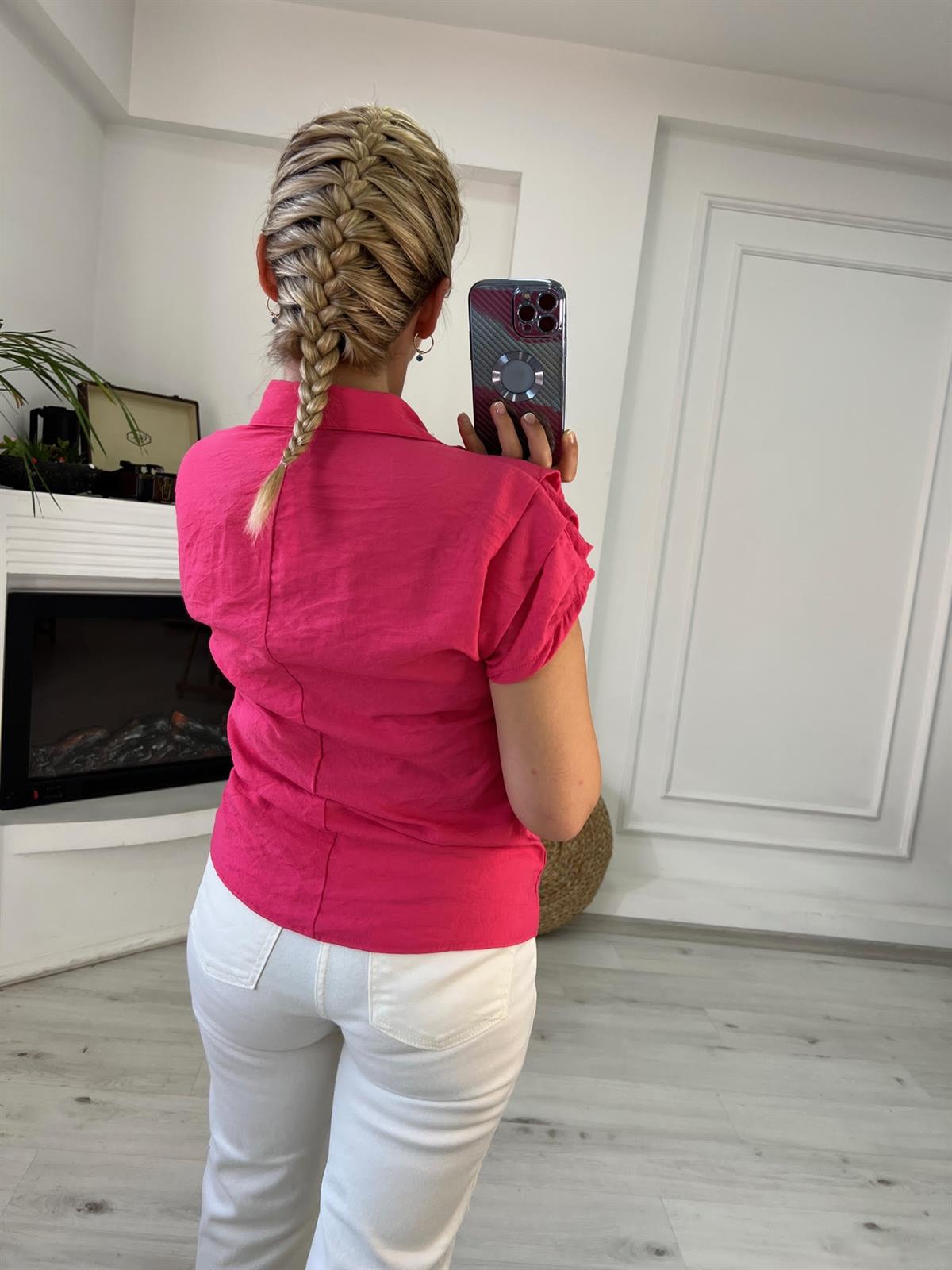 503 Polo Yaka Bluz FUŞYA