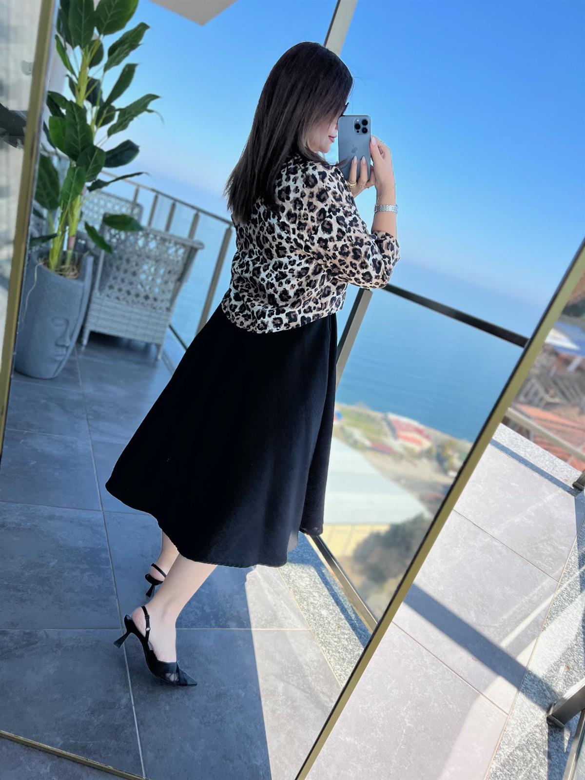 5053 Gömlek Elbise BEJ