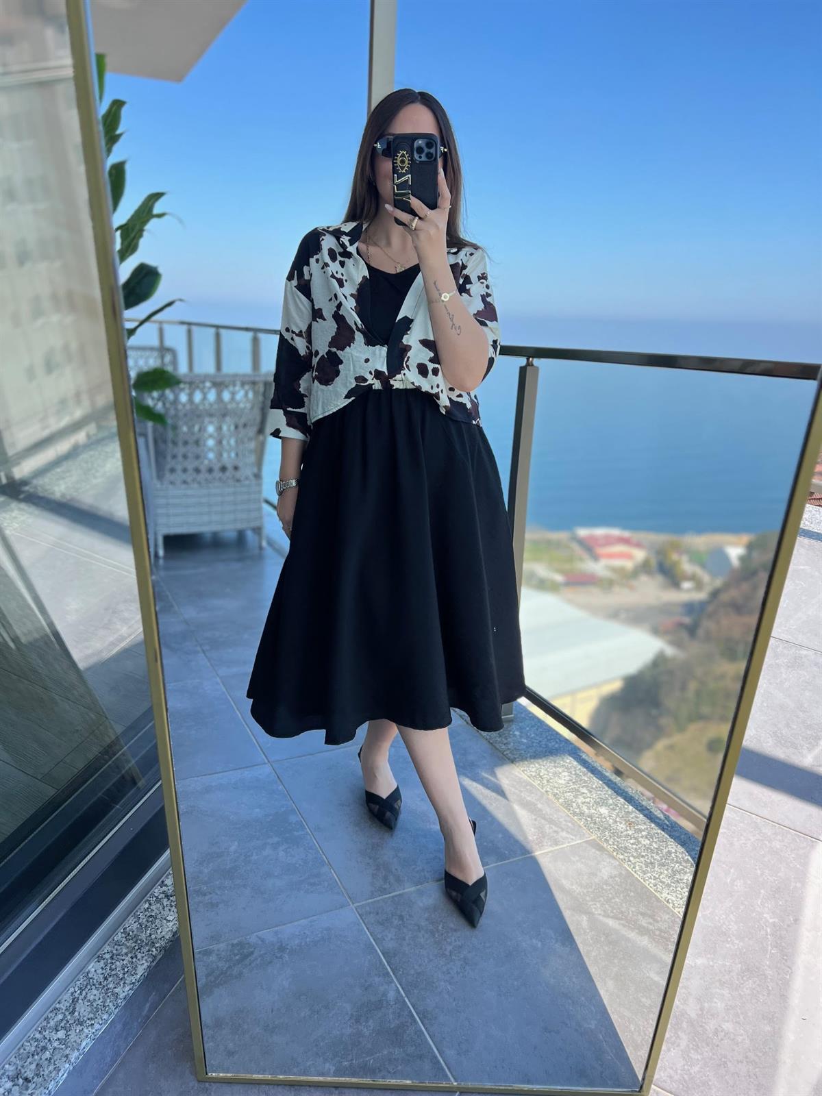 5053 Gömlek Elbise EKRU
