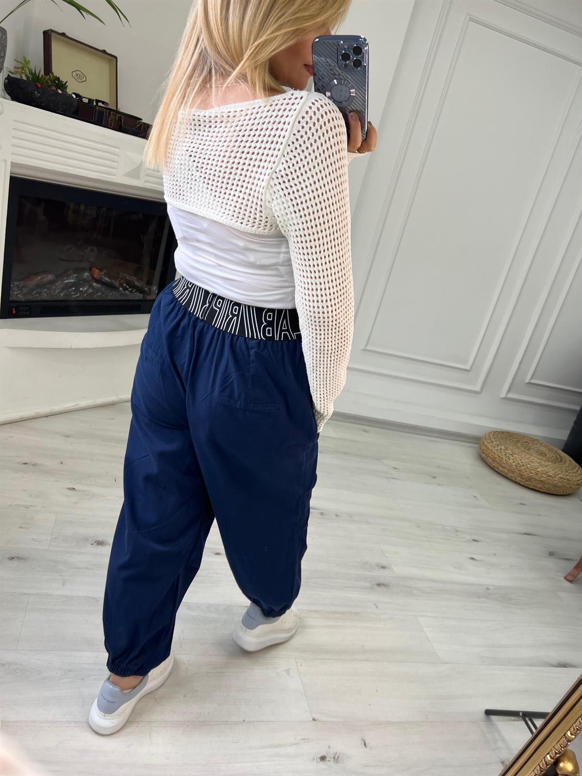 50776 Yazılı Pantolon LACİVERT
