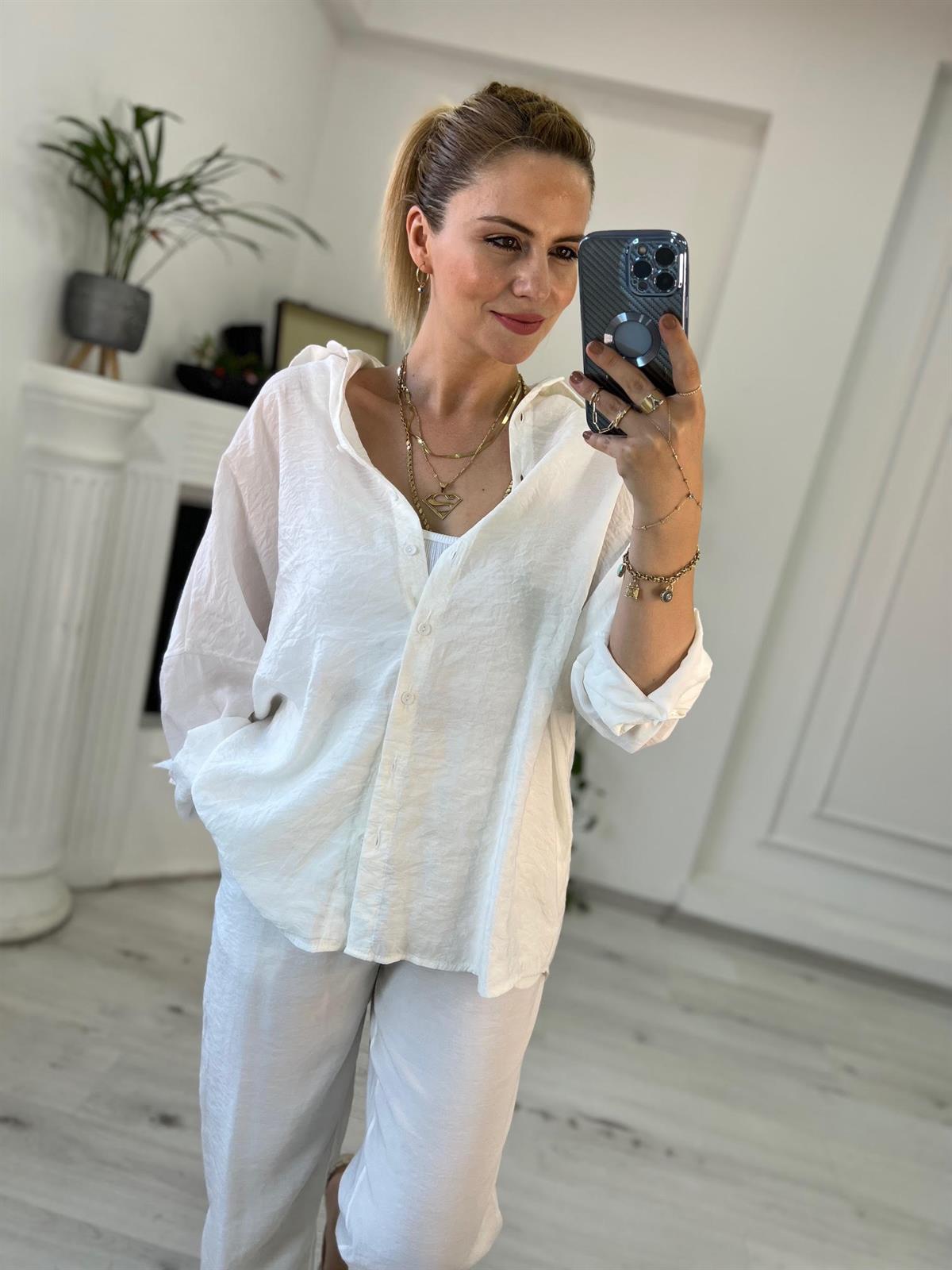 50838 Gömlek Pantolon Takım BEYAZ