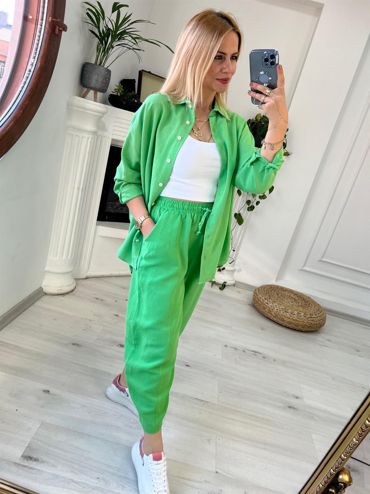 50845 Gömlek Pantolon Takım YEŞİL