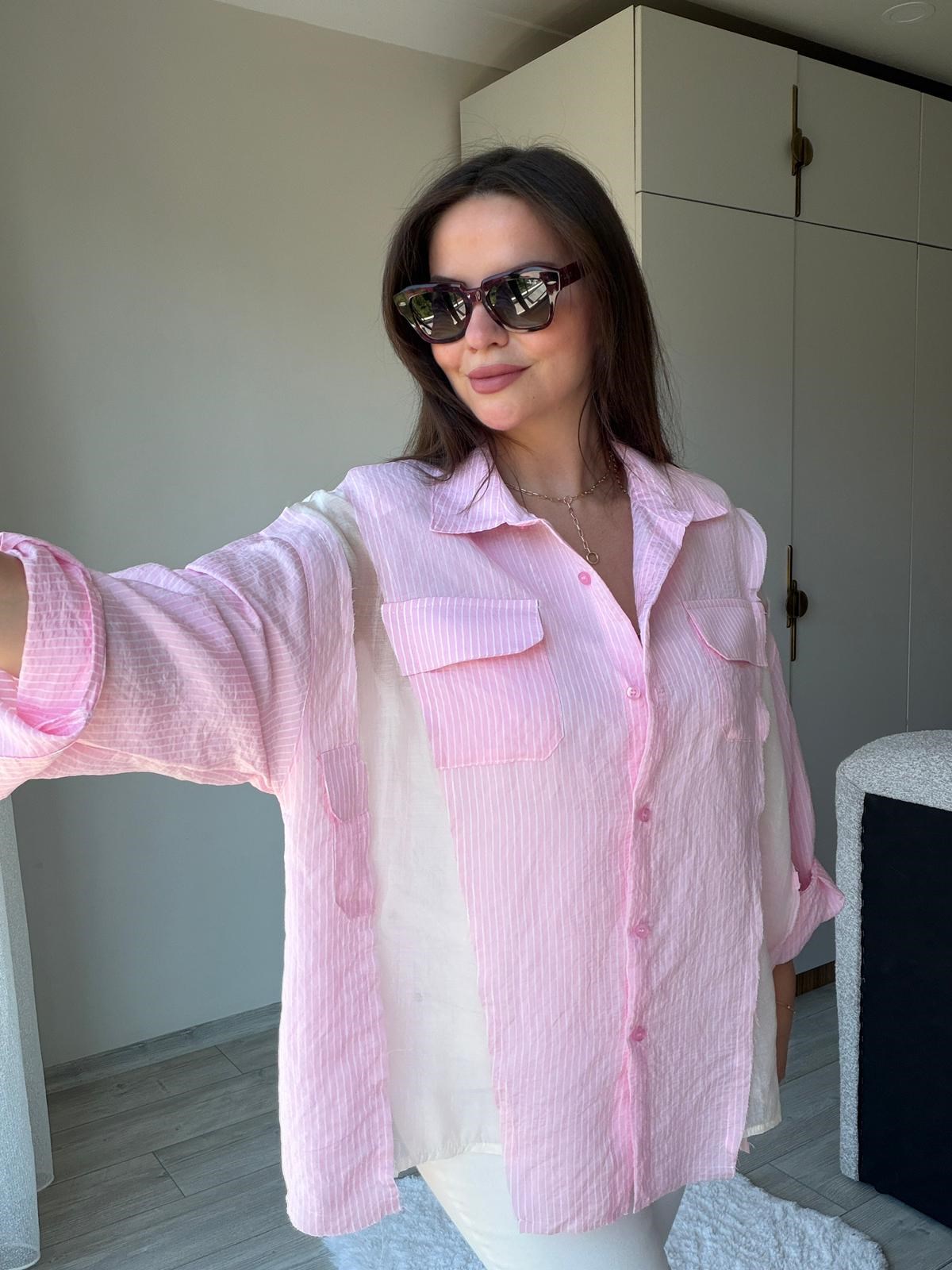 5086 Parçalı Gömlek PEMBE