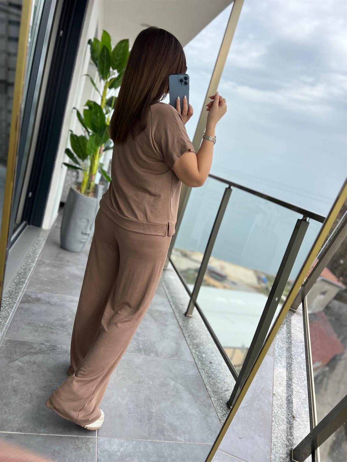 50904 Tshırt Pantalon Takım KAHVE