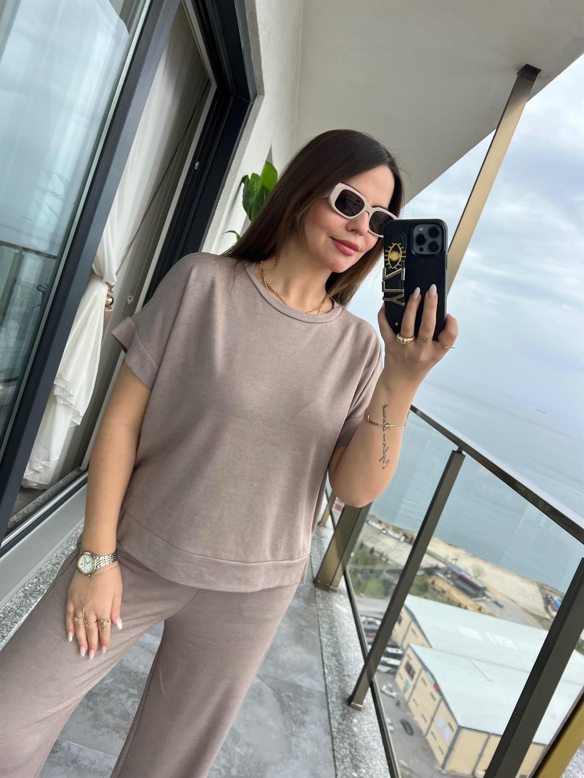 50904 Tshırt Pantalon Takım VİZON