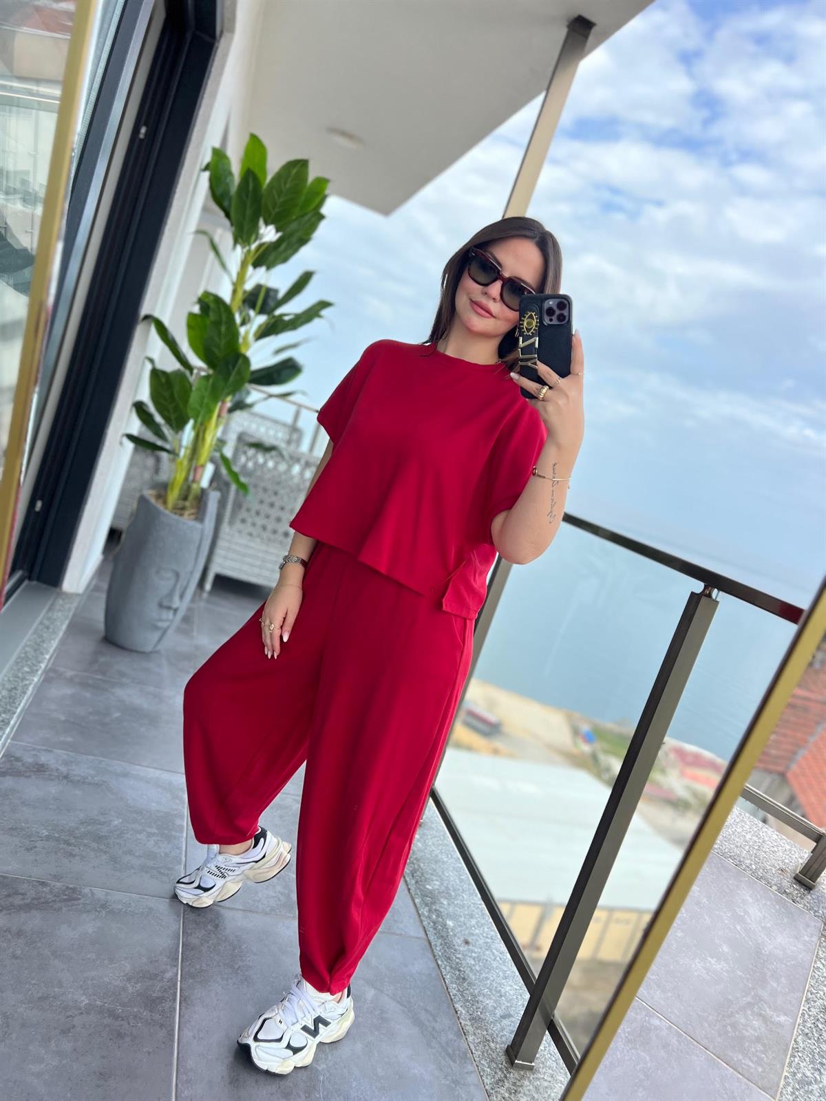 50986 Tshırt Pantalon Takım KIRMIZI