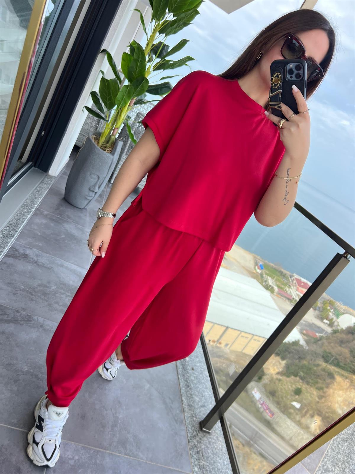 50986 Tshırt Pantalon Takım KIRMIZI
