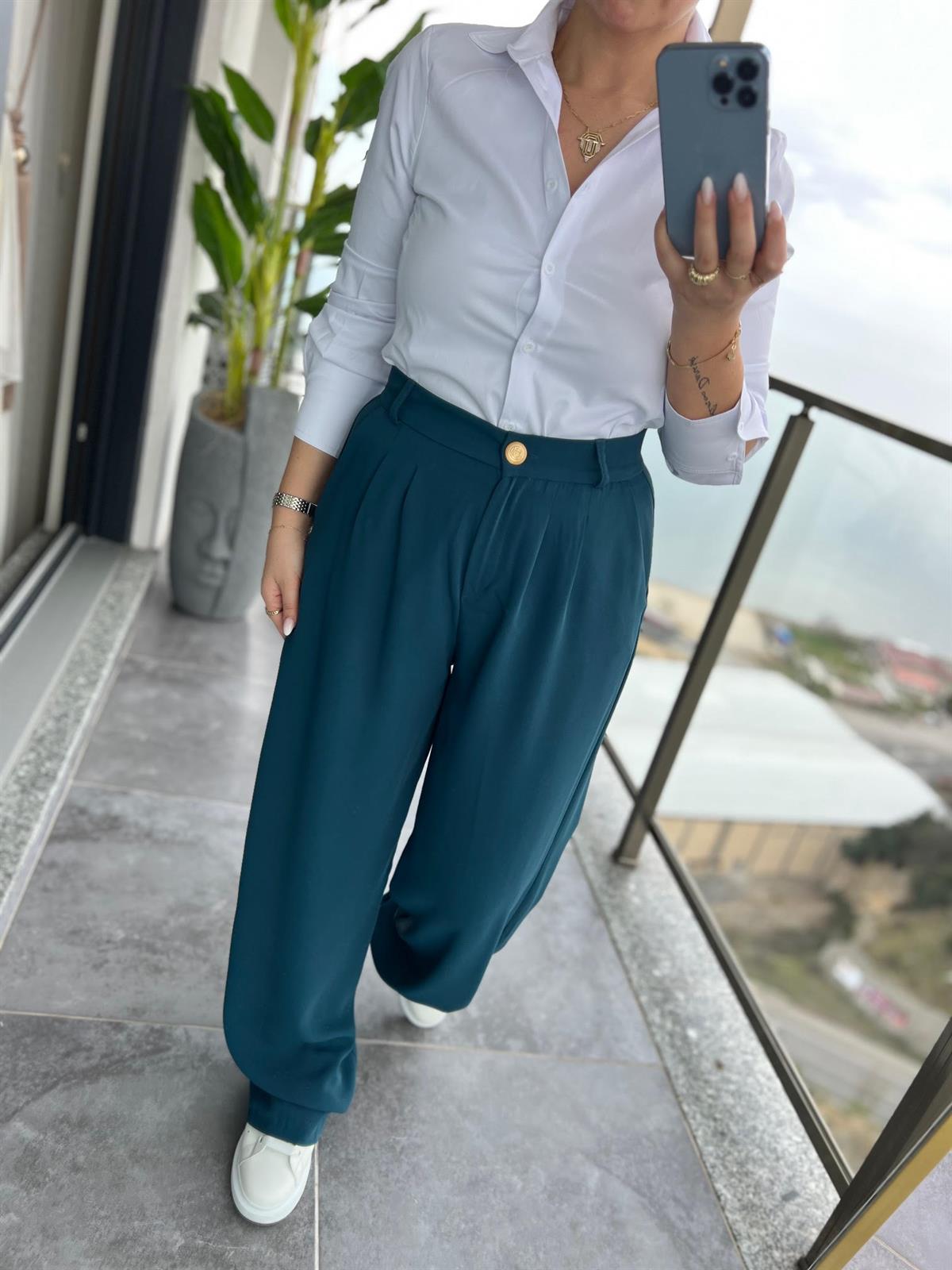 51078 Pileli Palazzo Pantalon PETROL