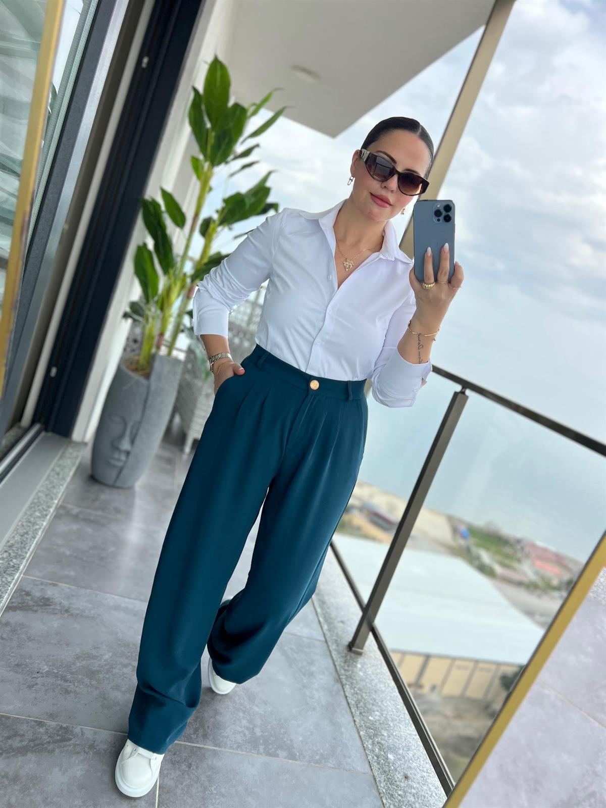 51078 Pileli Palazzo Pantalon PETROL