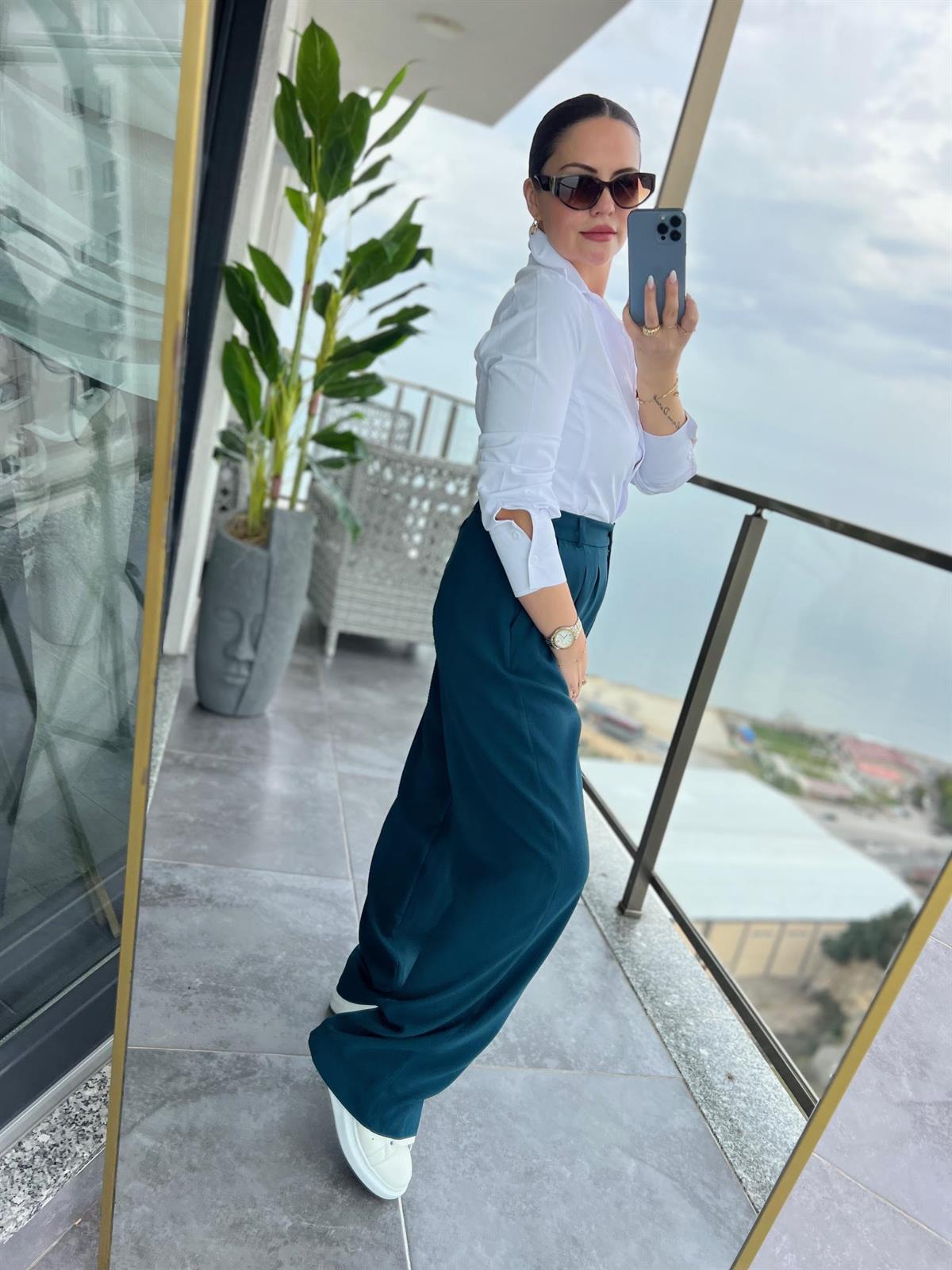 51078 Pileli Palazzo Pantalon PETROL