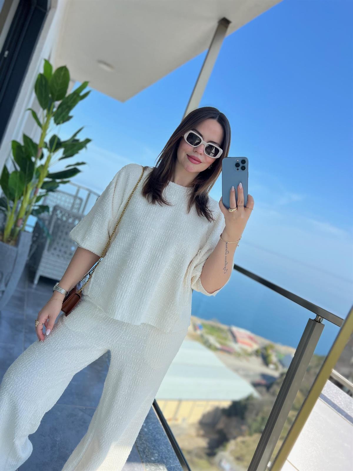 51105 Sweat Pantalon Takım EKRU