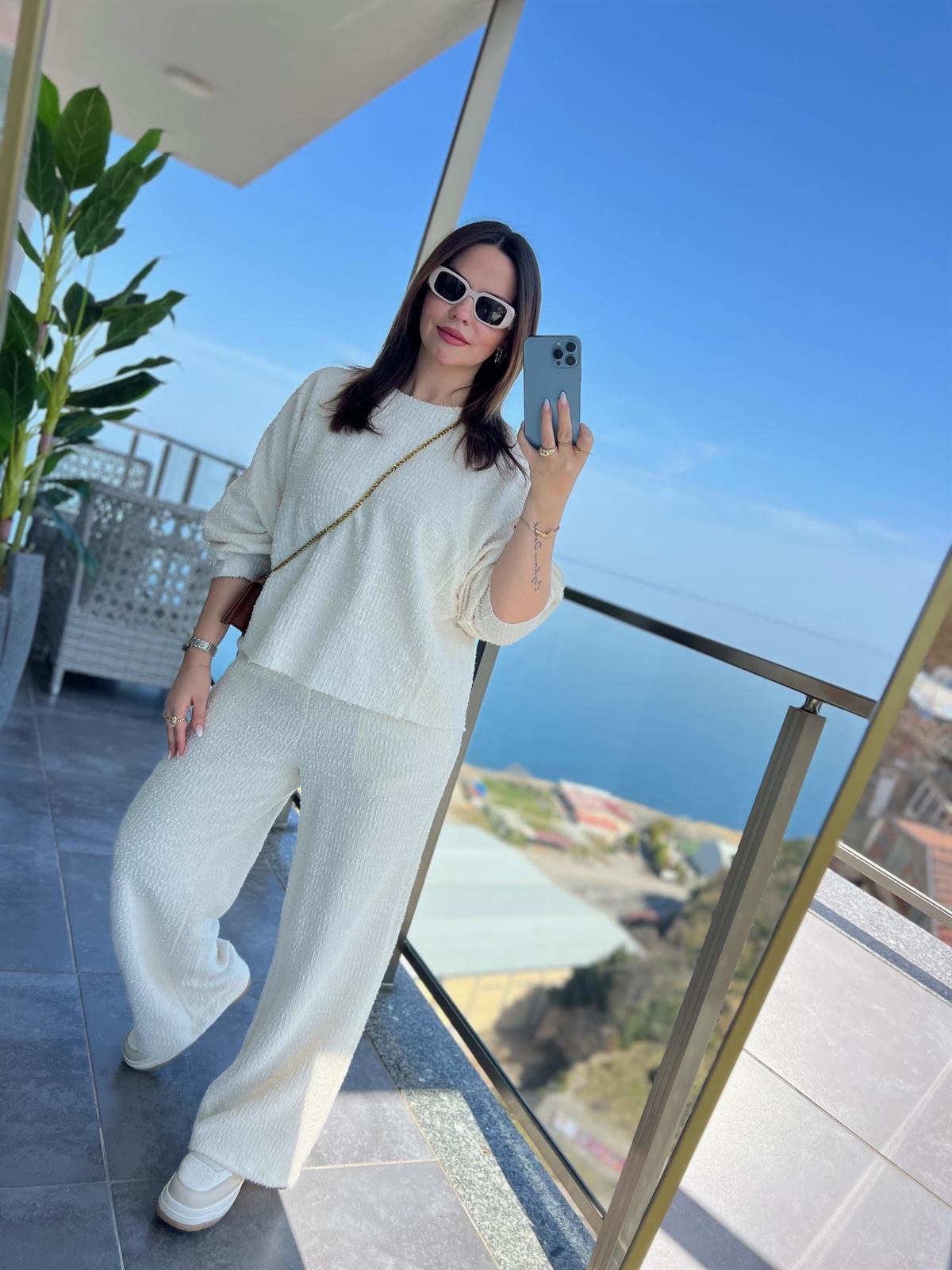 51105 Sweat Pantalon Takım EKRU