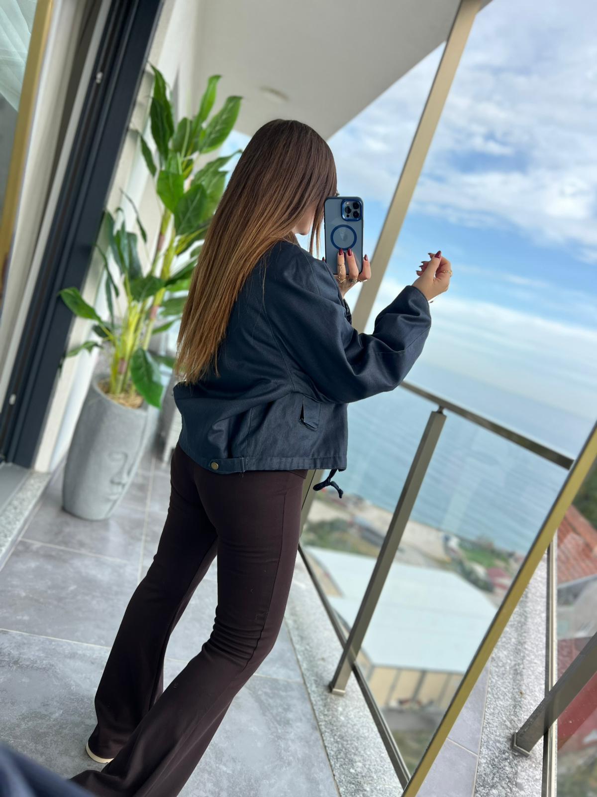 5119 Yakası Kadife Ceket LACİVERT