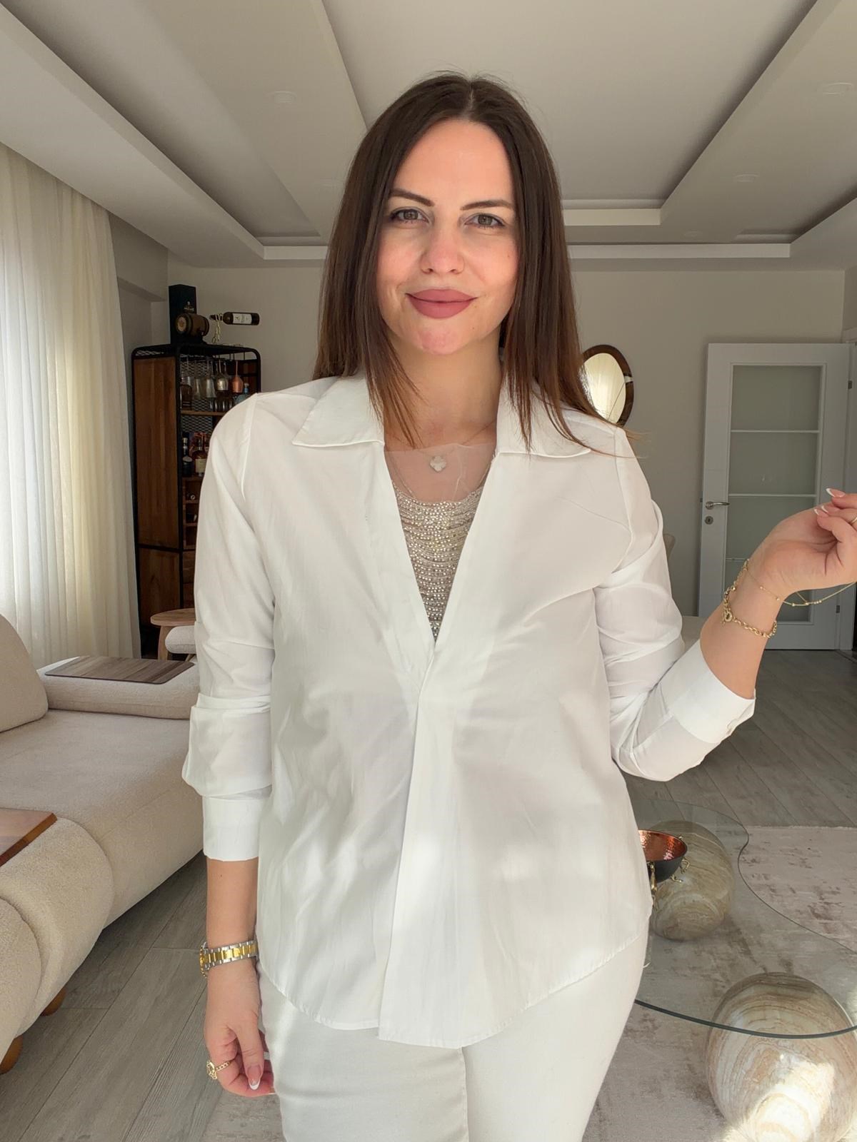 5133 Modern Gömlek BEYAZ