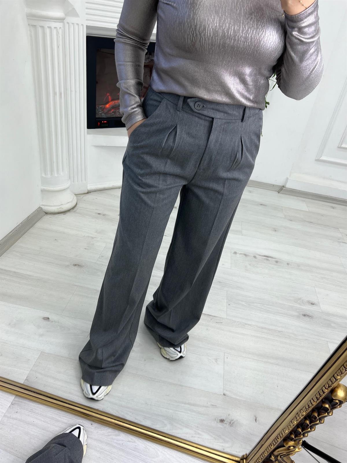 5140 Paça Geniş Pantolon GRİ