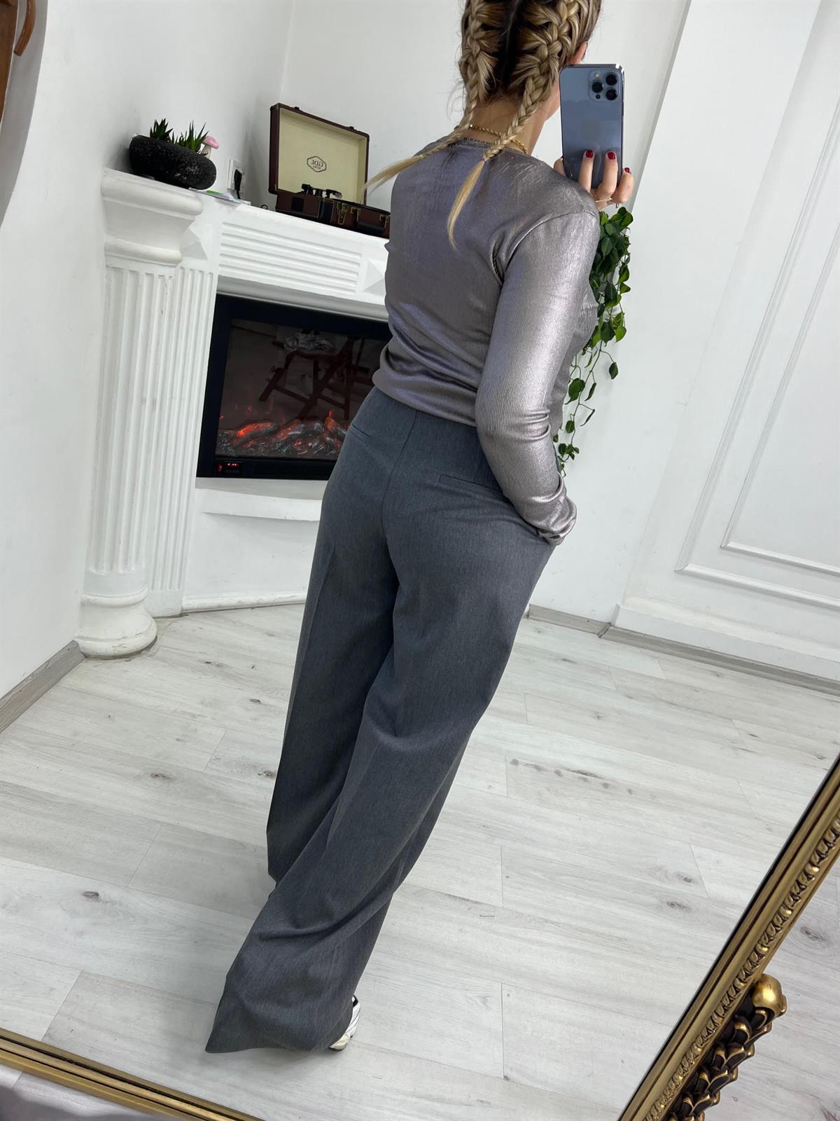 5140 Paça Geniş Pantolon GRİ