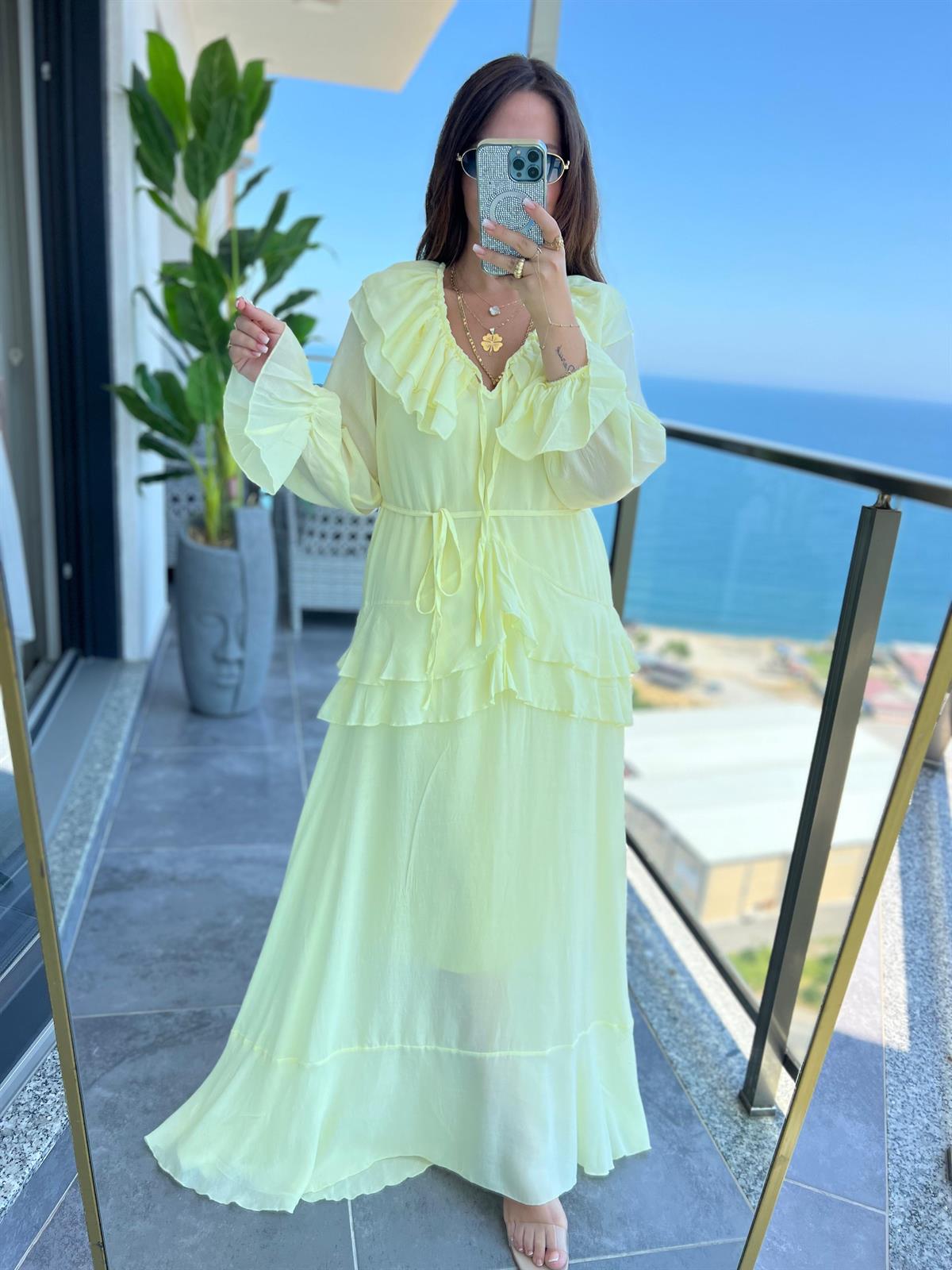 5158 Azelya Elbise SARI
