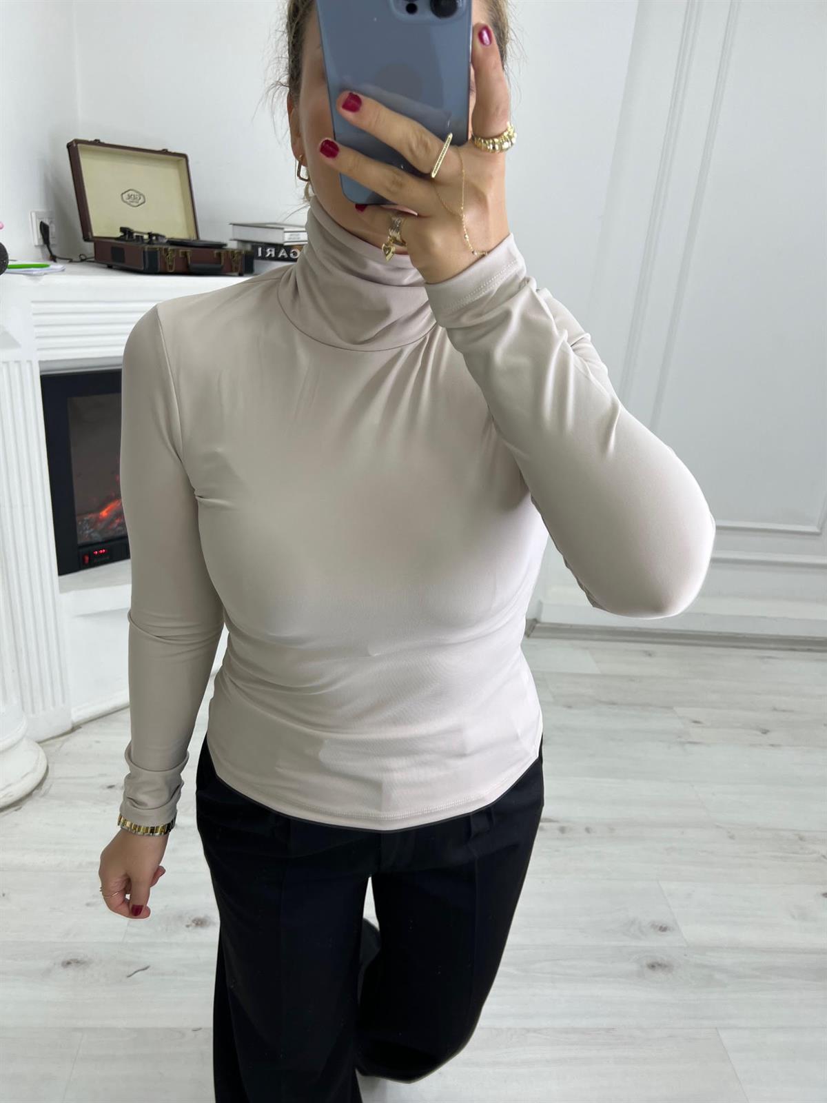 5172 Boğazlı Bluz BEJ