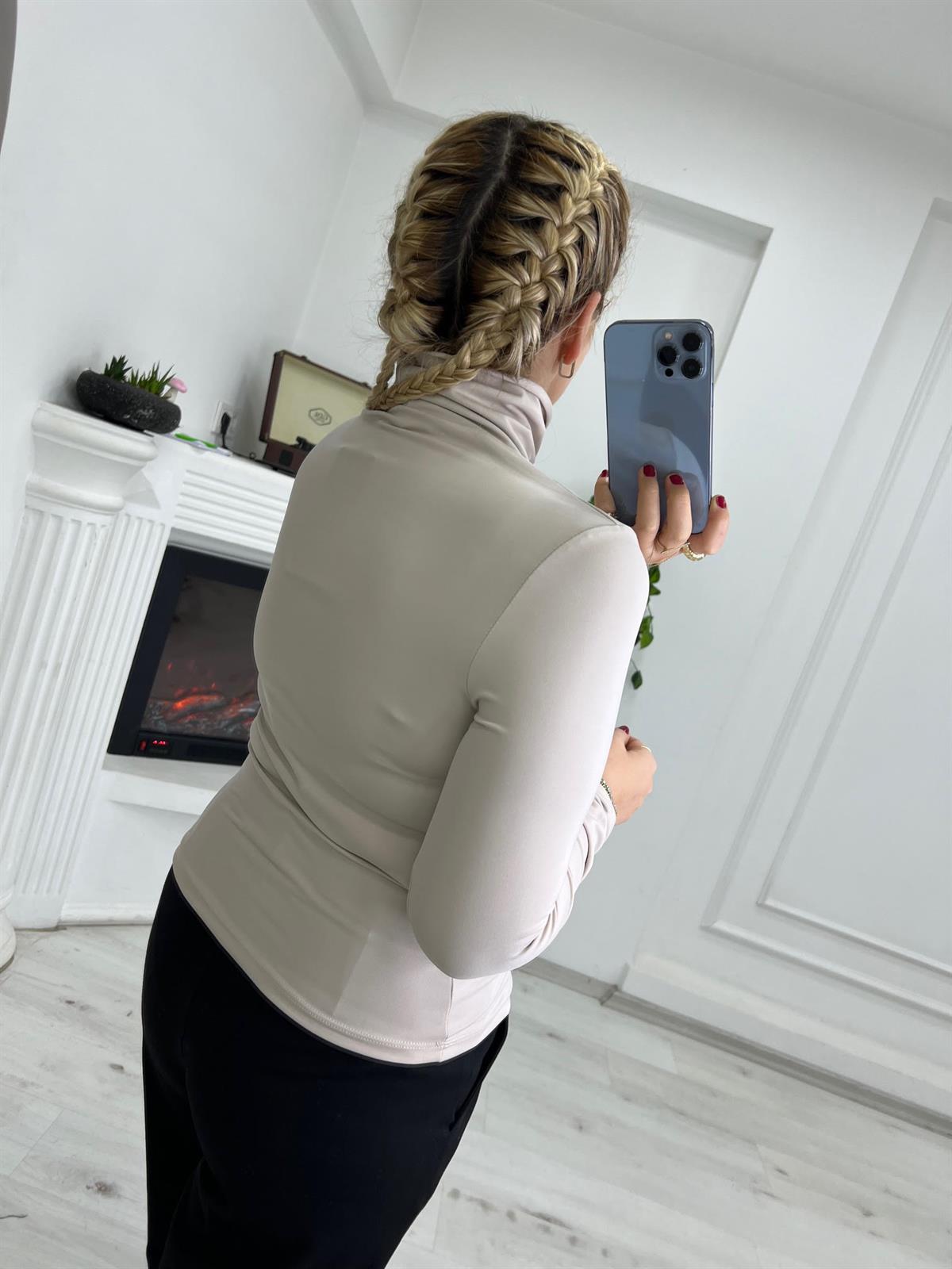 5172 Boğazlı Bluz BEJ