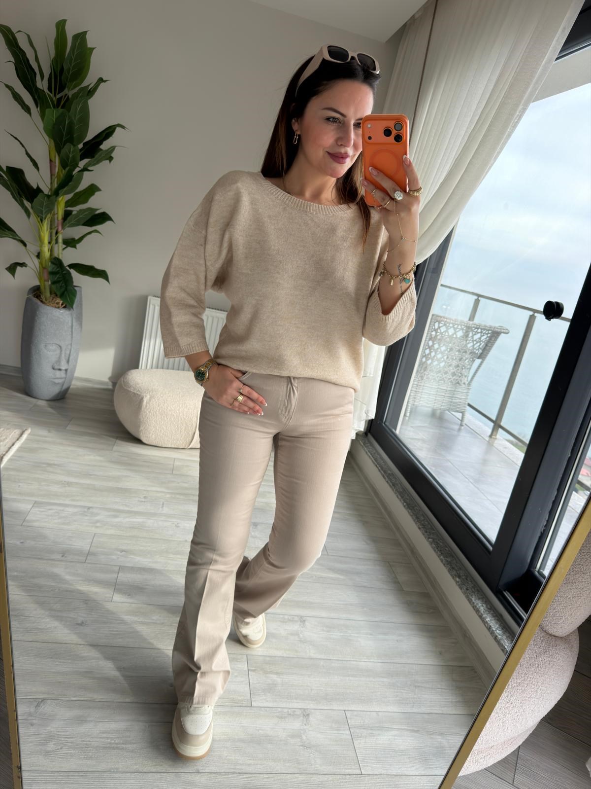 5353 Gabardin Pantolon TAŞ