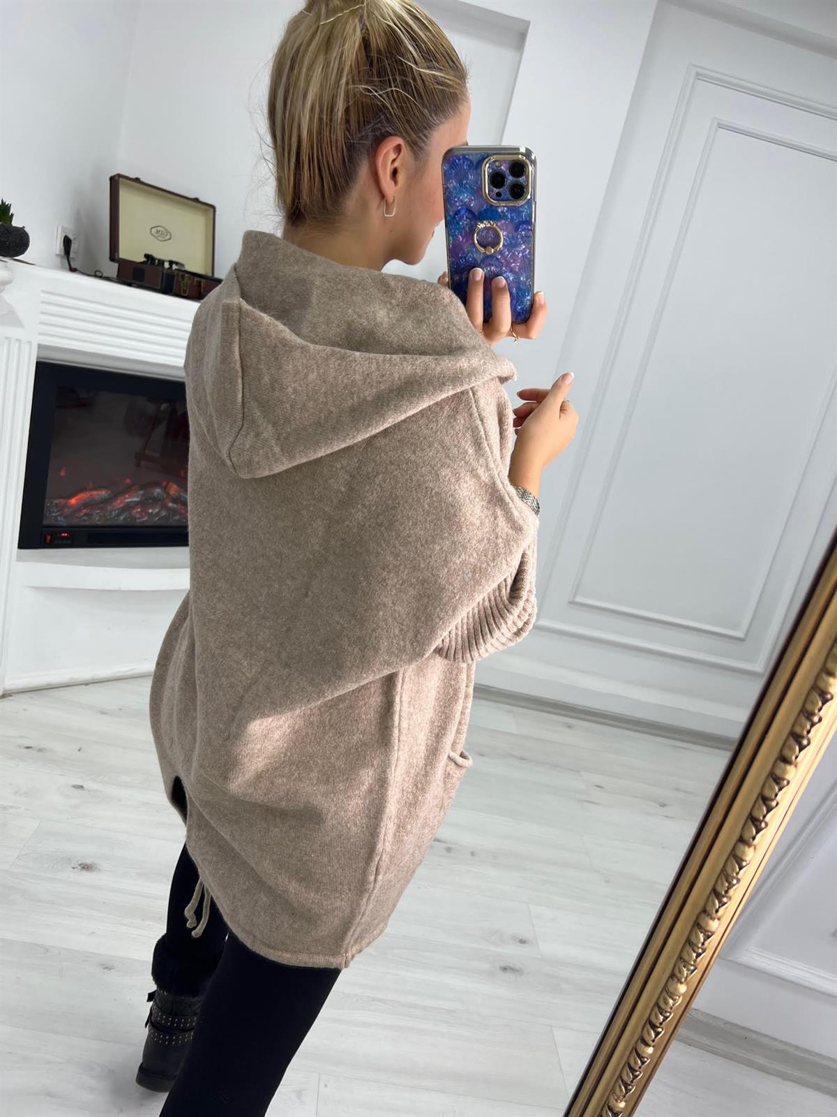 5634 Owersize Hırka BEJ