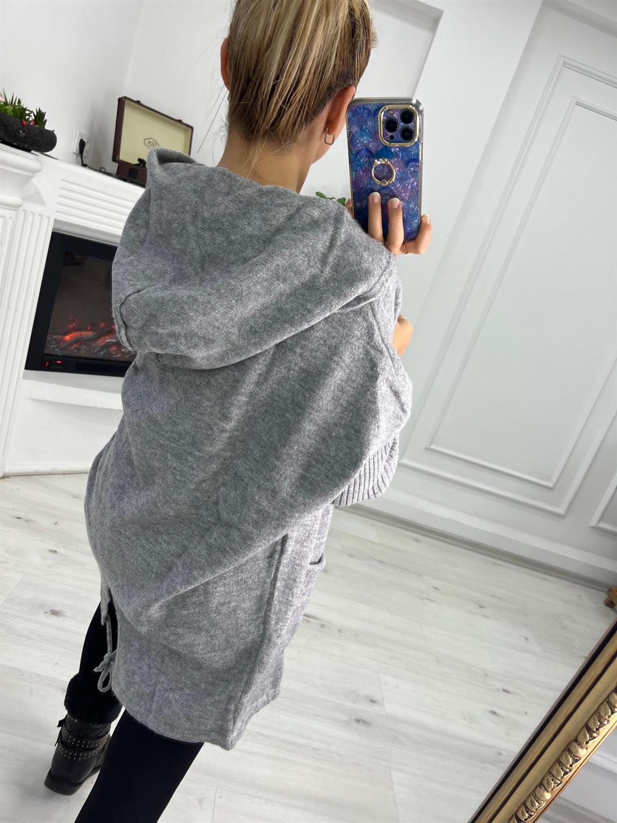 5634 Owersize Hırka GRİ