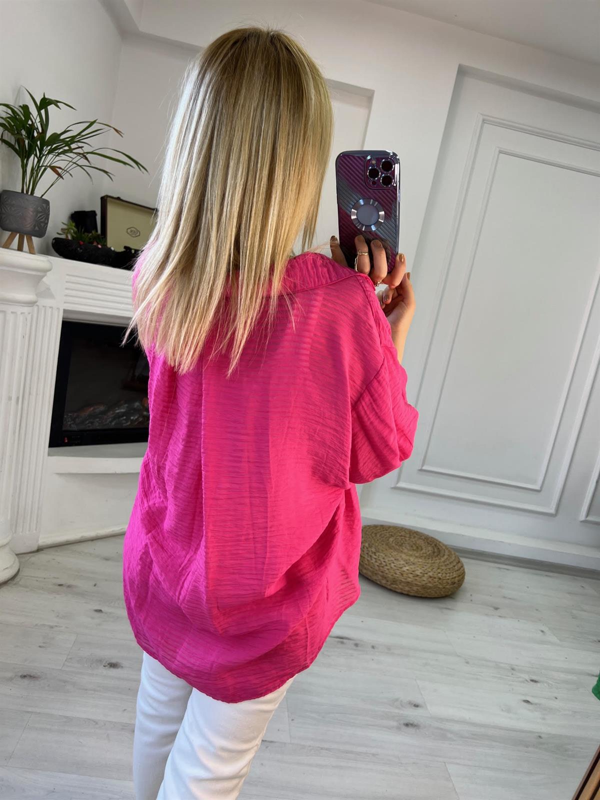 58052 Oversize Gömlek FUŞYA