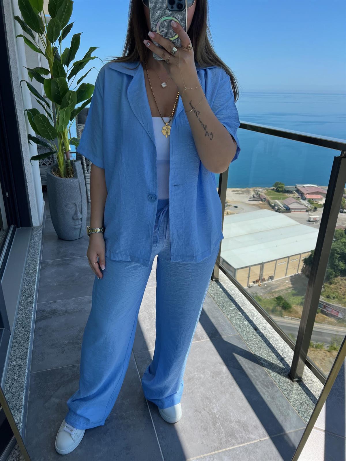 6007 Çilek Takım BEBE MAVİ