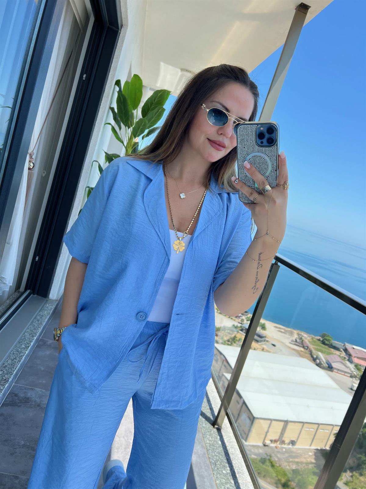 6007 Çilek Takım BEBE MAVİ