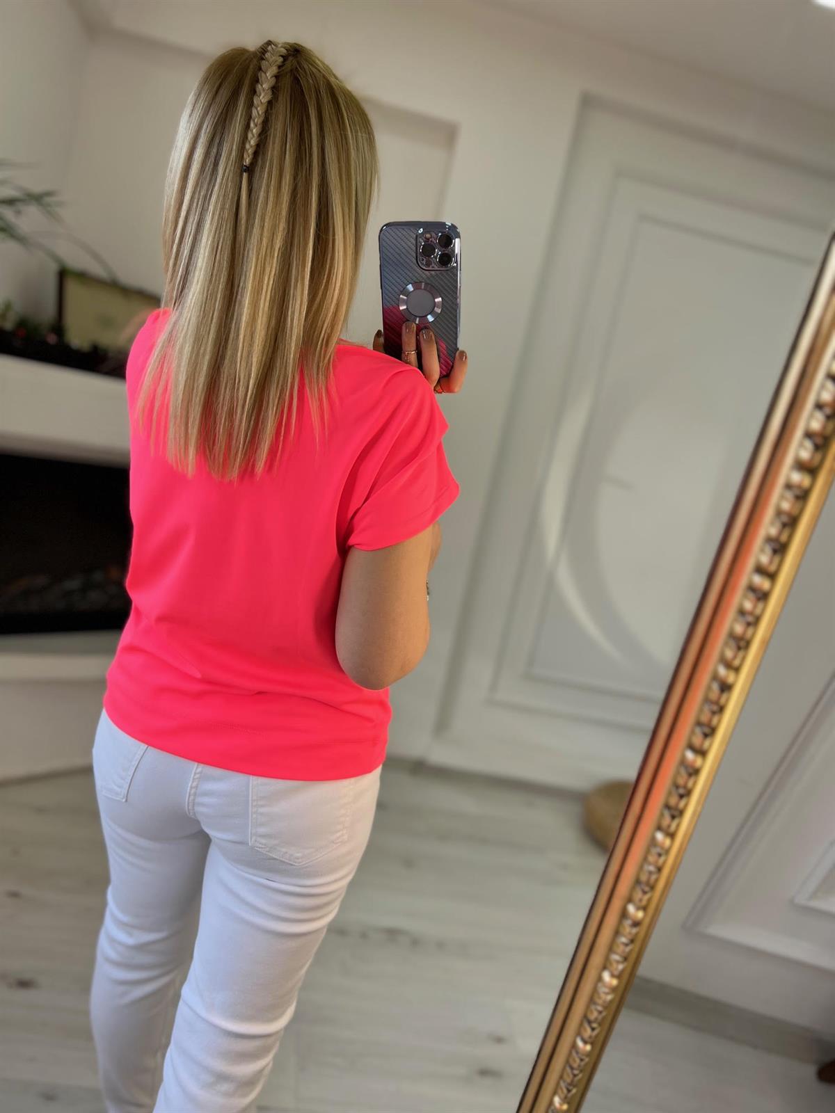 606 Omuzu Pileli Bluz NEON TURUNCU