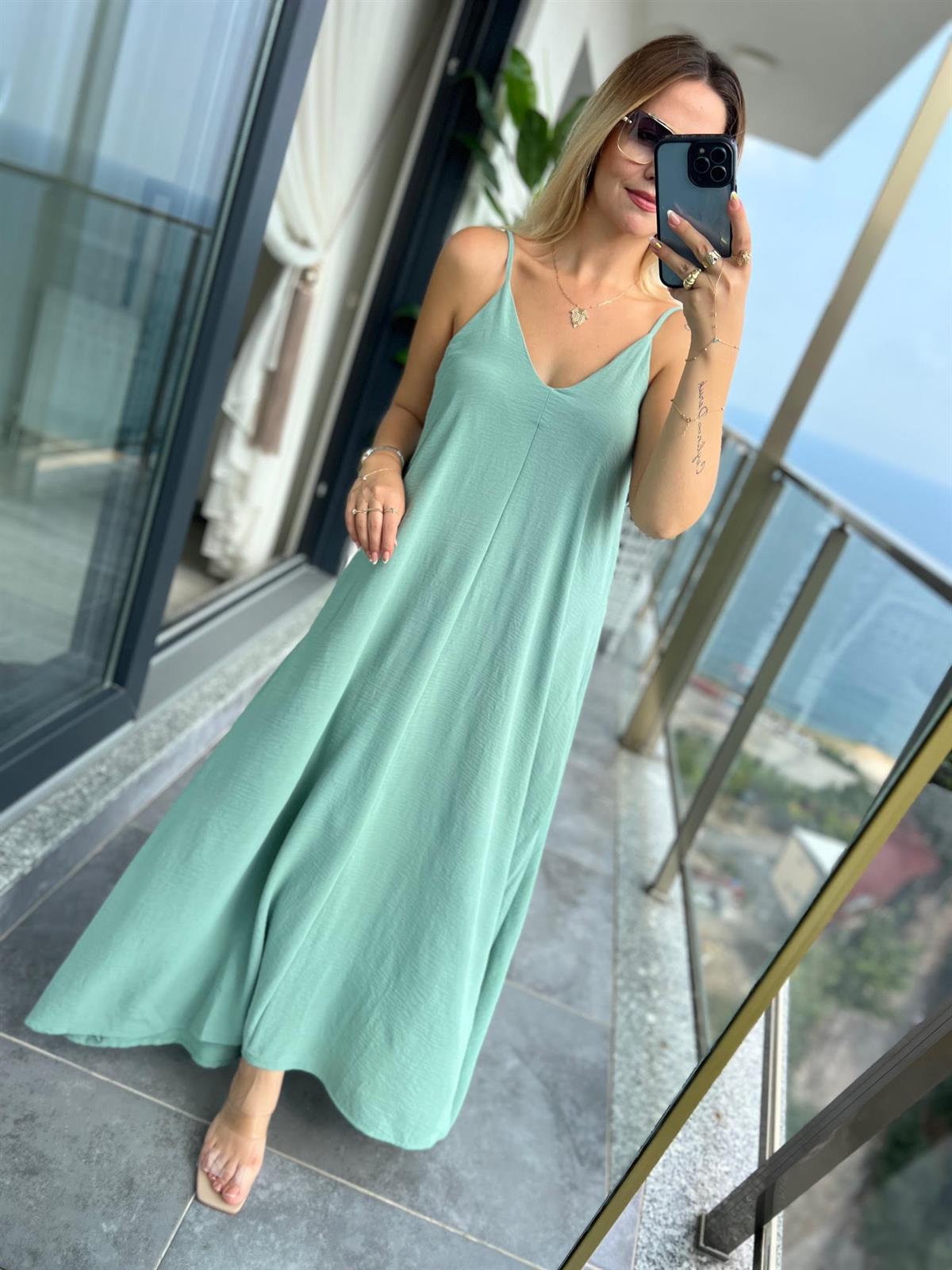 610 Askılı Elbise MİNT