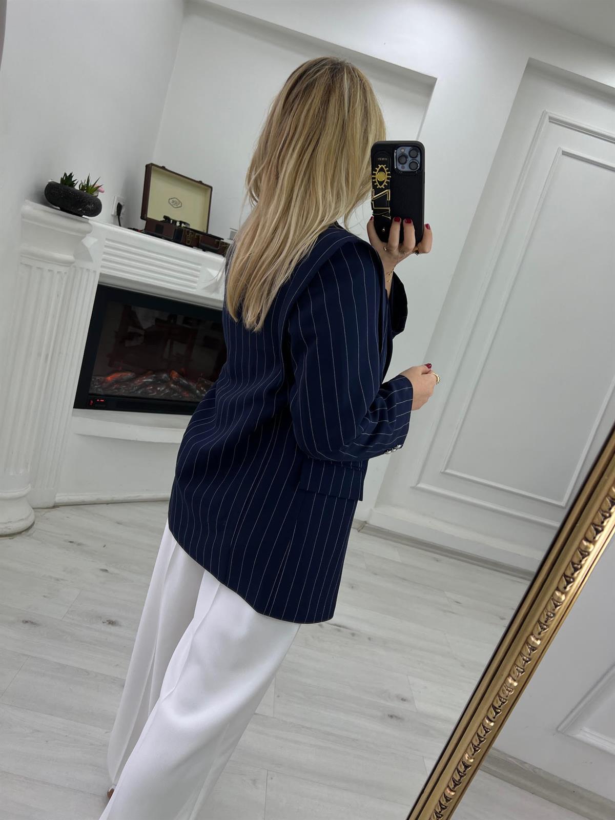 61660 Omuzu Pileli İcardi Ceket LACİVERT