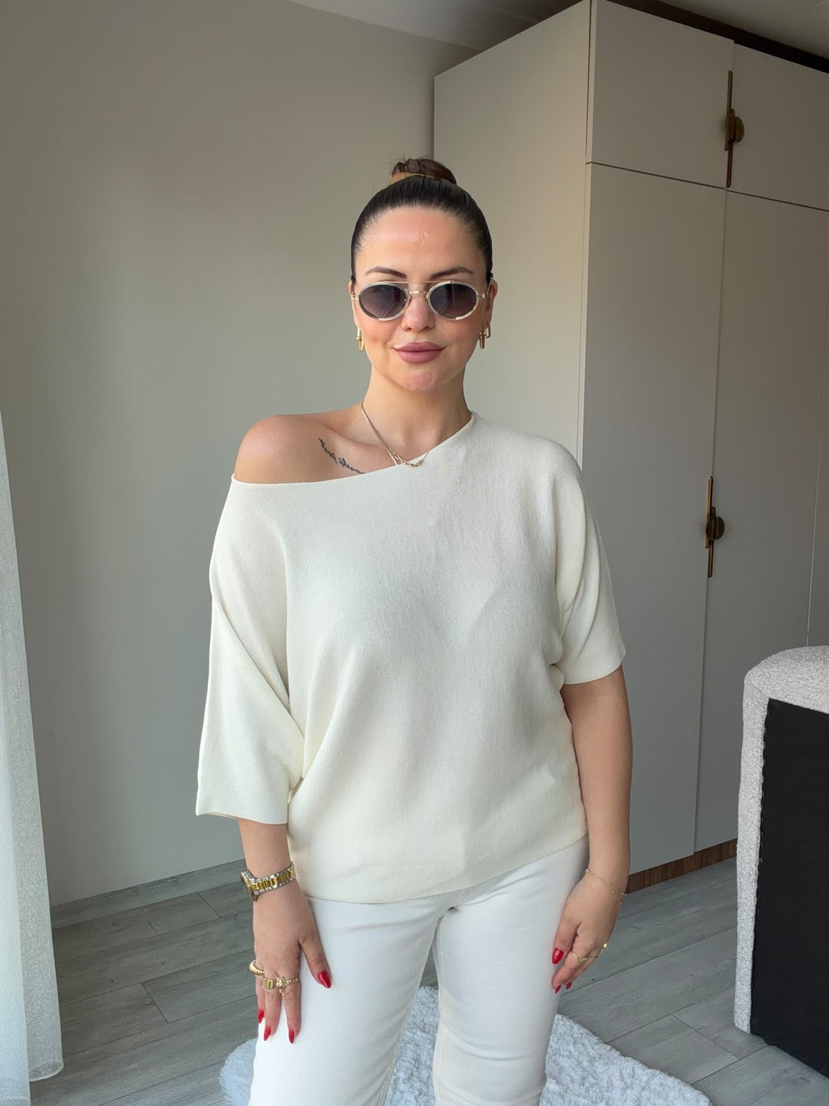 6416 Yarasa Kol Triko KEMİK
