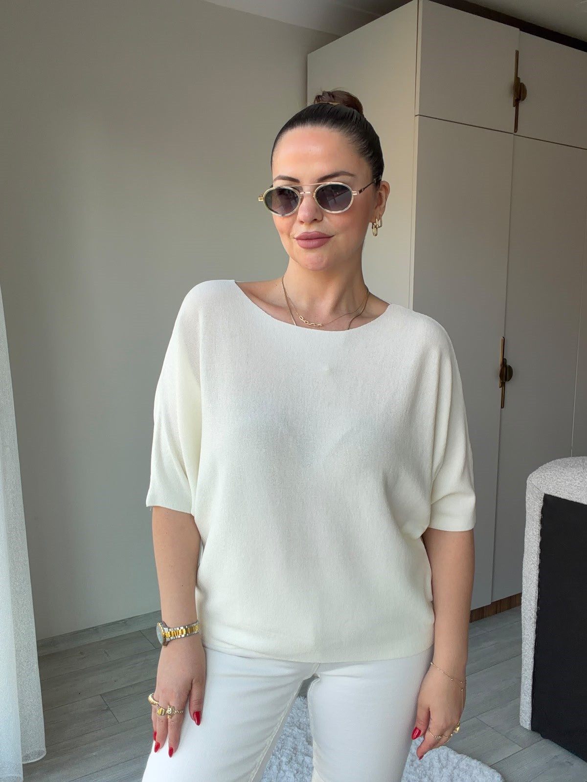 6416 Yarasa Kol Triko KEMİK