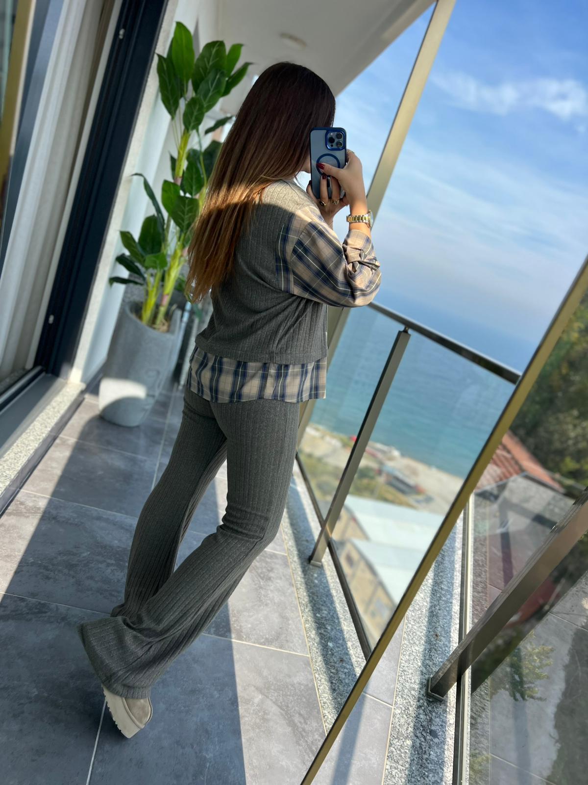 6596 Gömlek Detay Takım VİZON