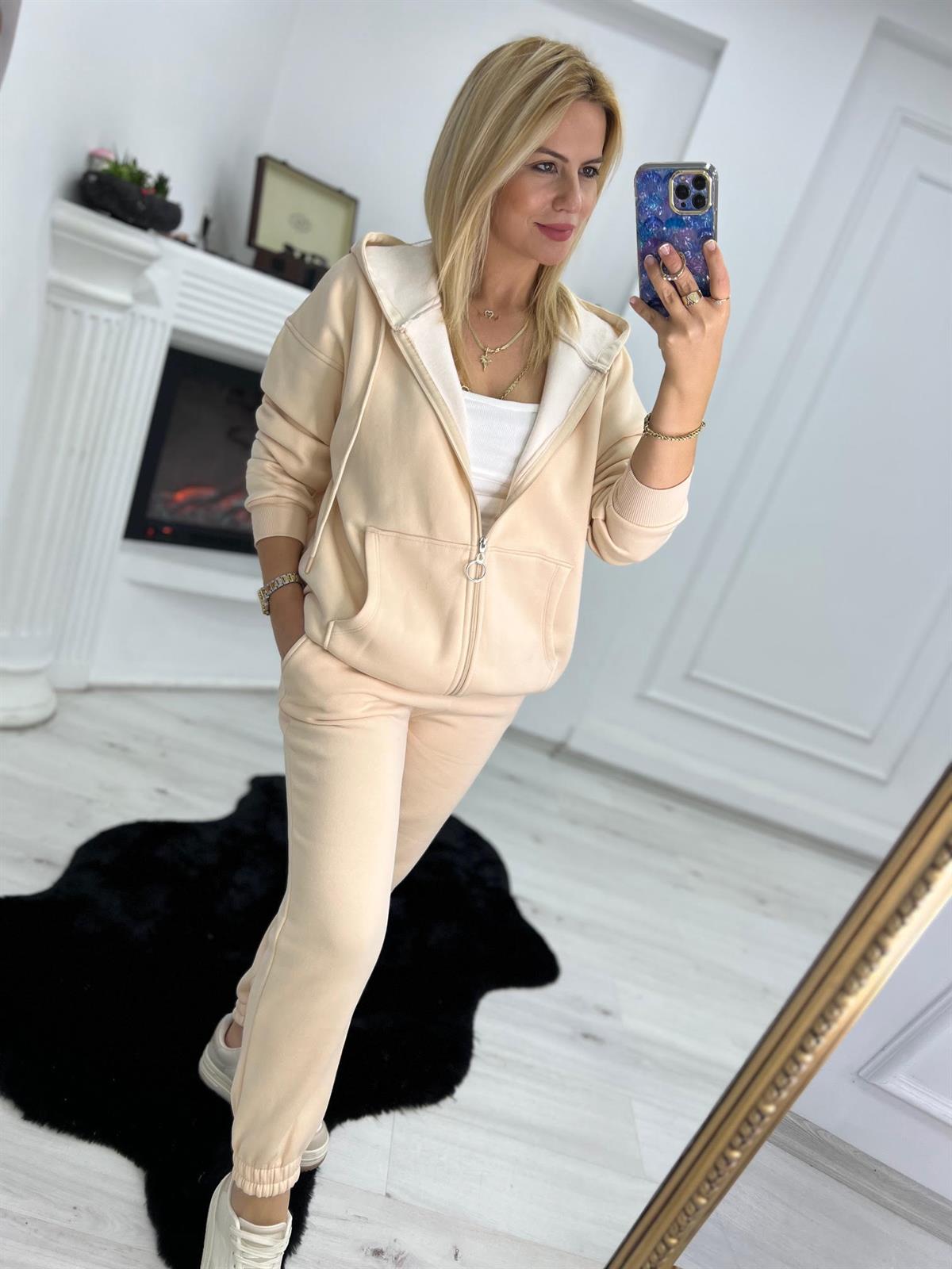7012 Bel Paça Lastikli Pantolon BEJ