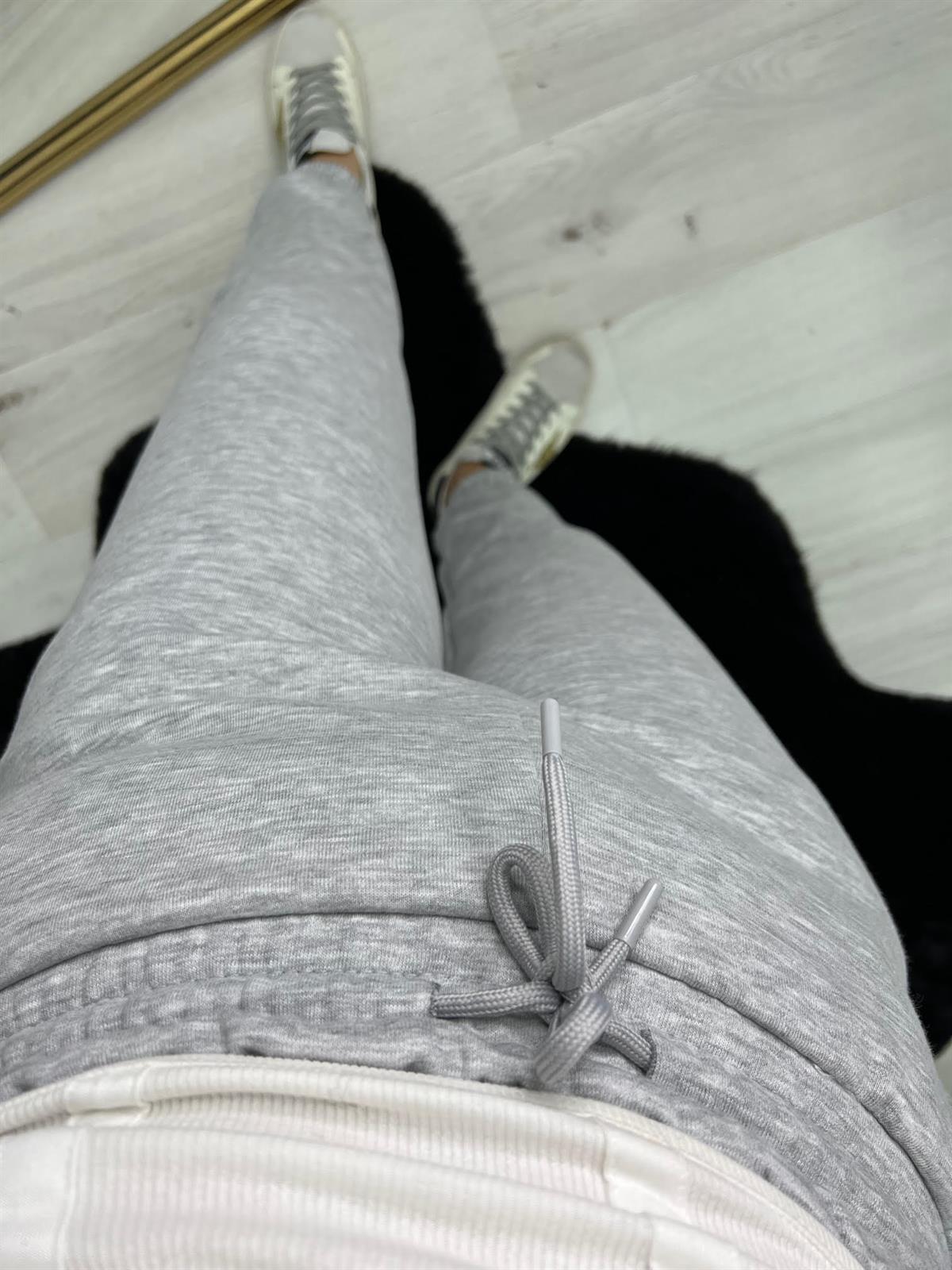 7012 Bel Paça Lastikli Pantolon GRİ