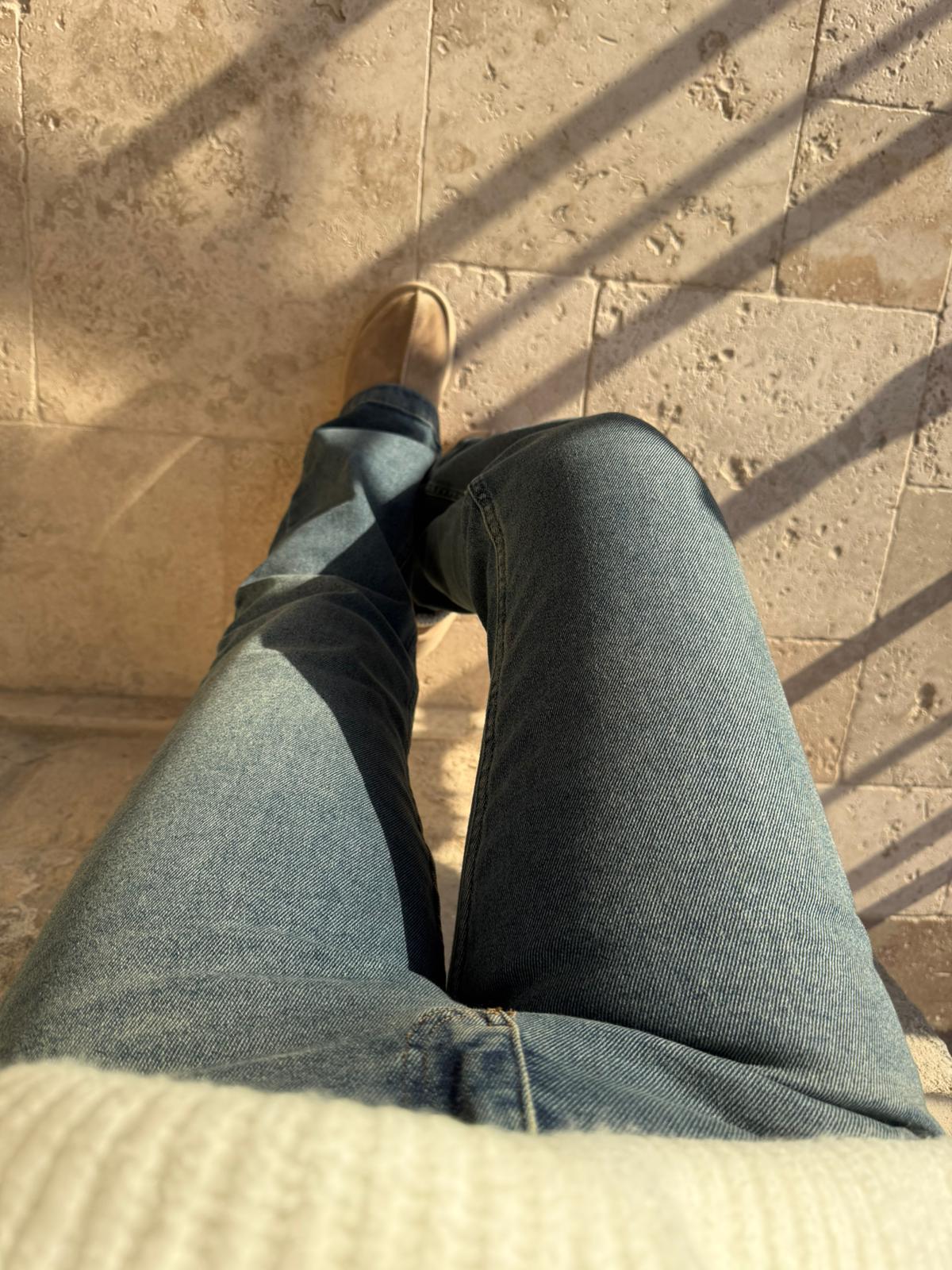 7026 Dikişli Paça Relax Jean LACİVERT