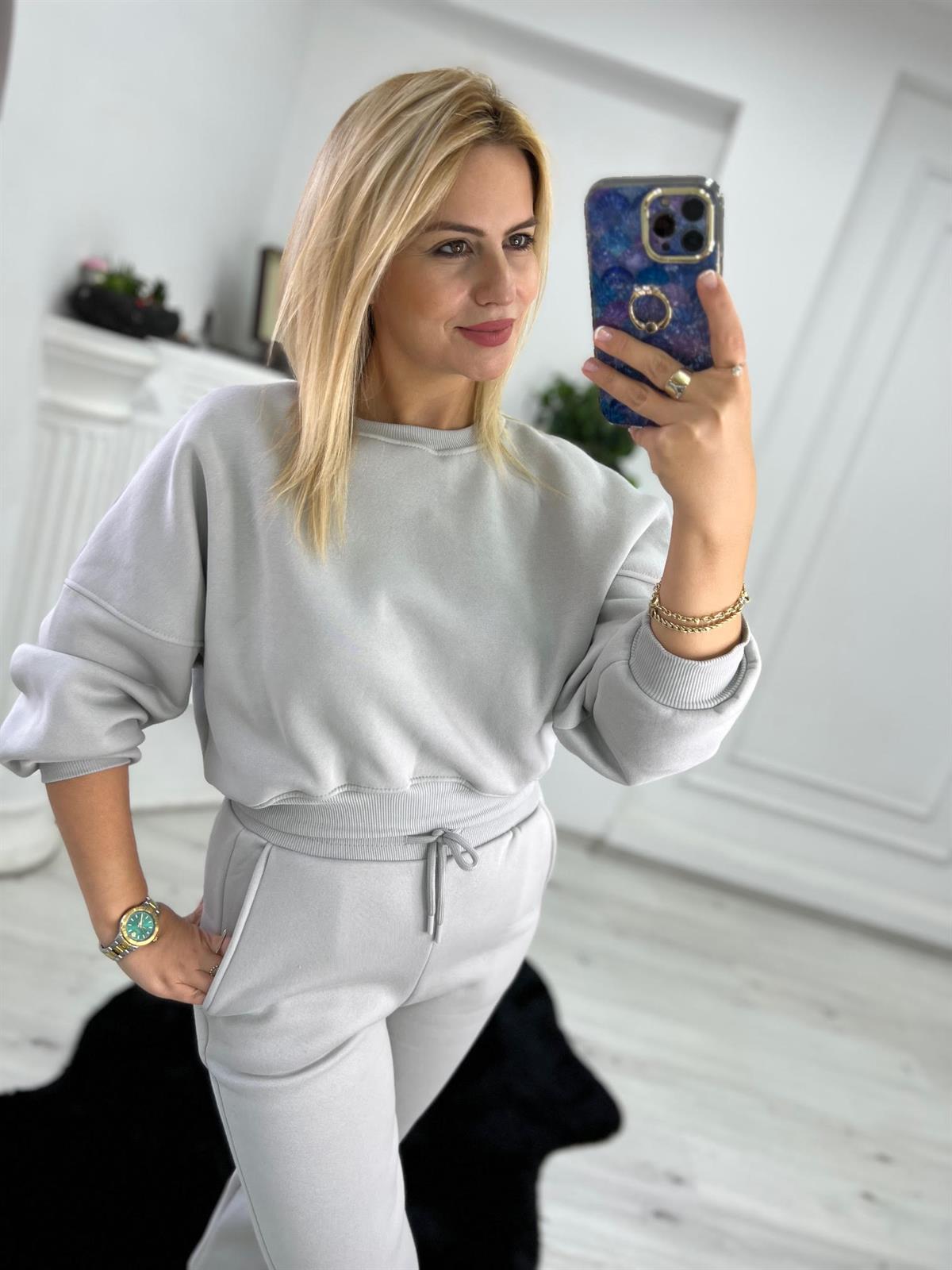 7031 3 İplik Ribanna Sweat GRİ