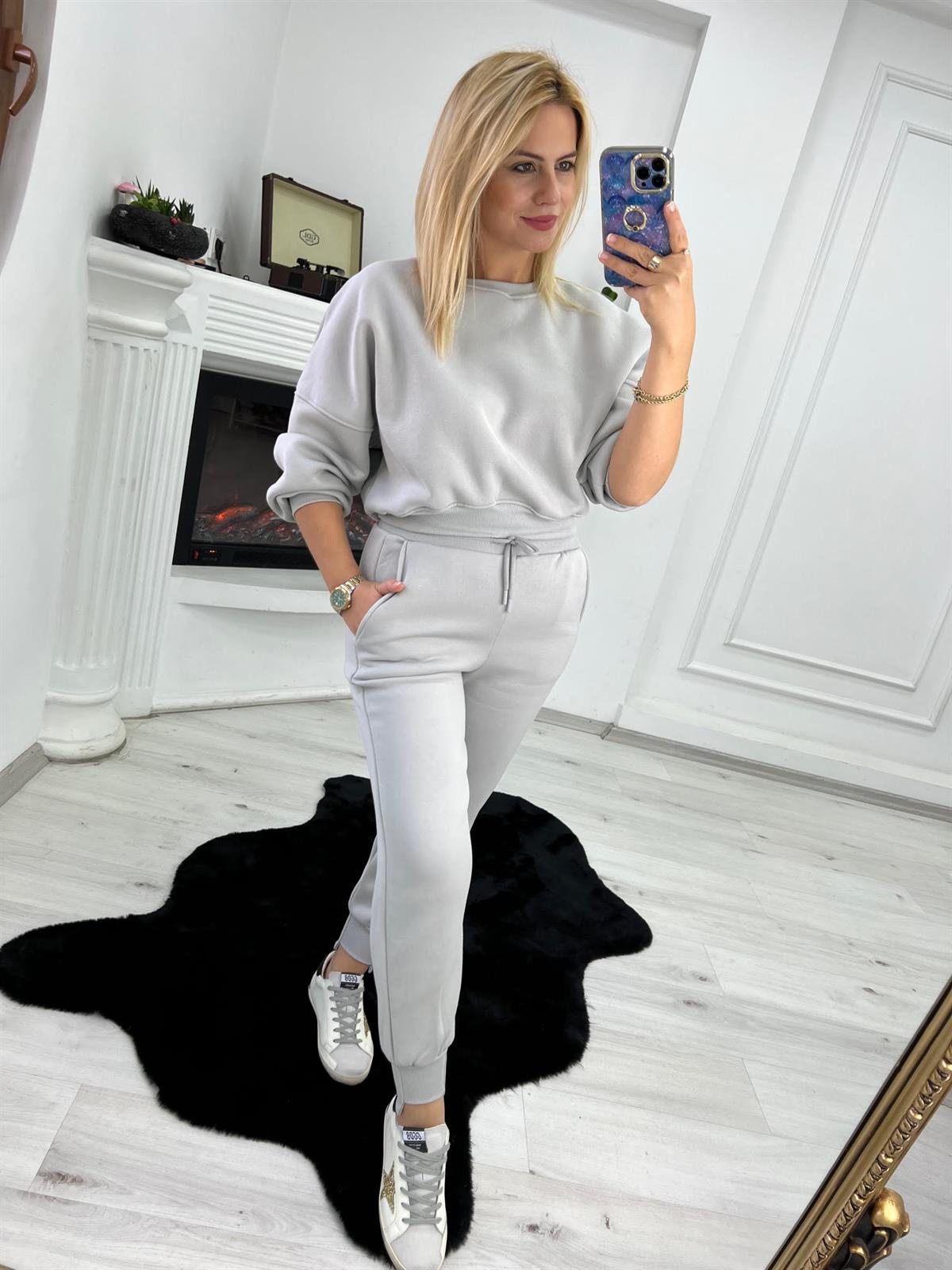 7031 3 İplik Ribanna Sweat GRİ