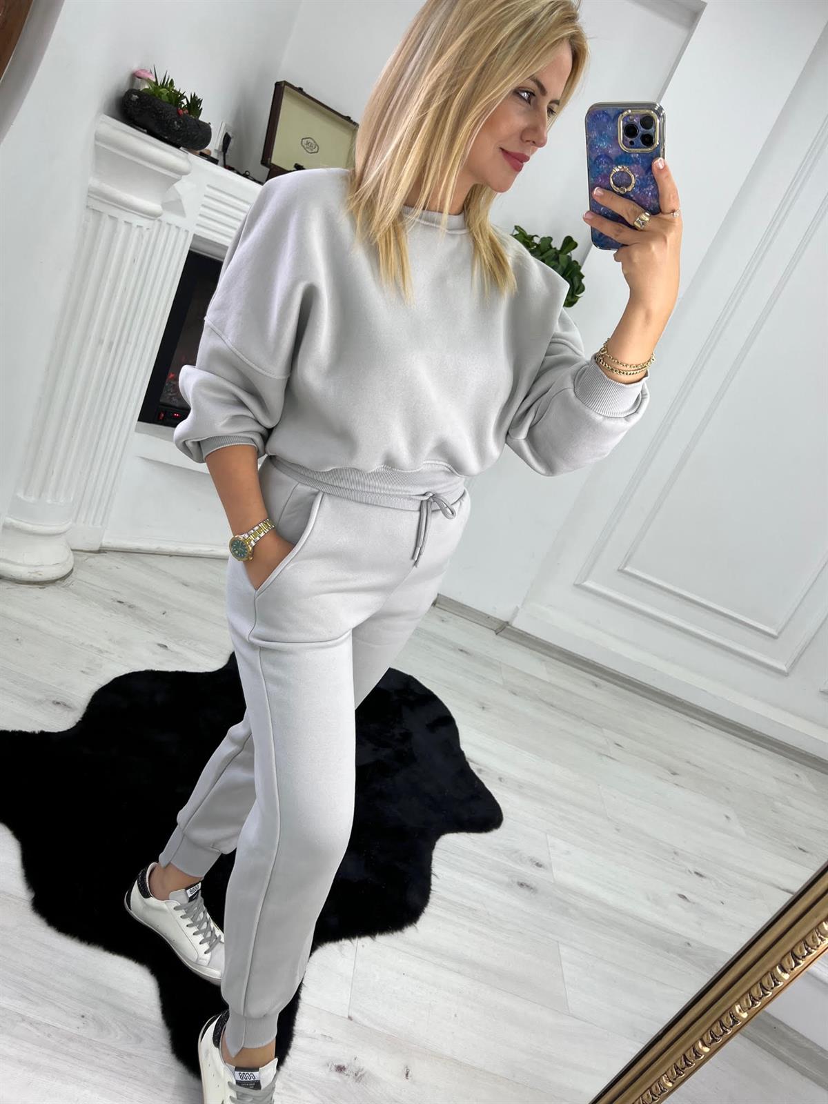 7031 3 İplik Ribanna Sweat GRİ