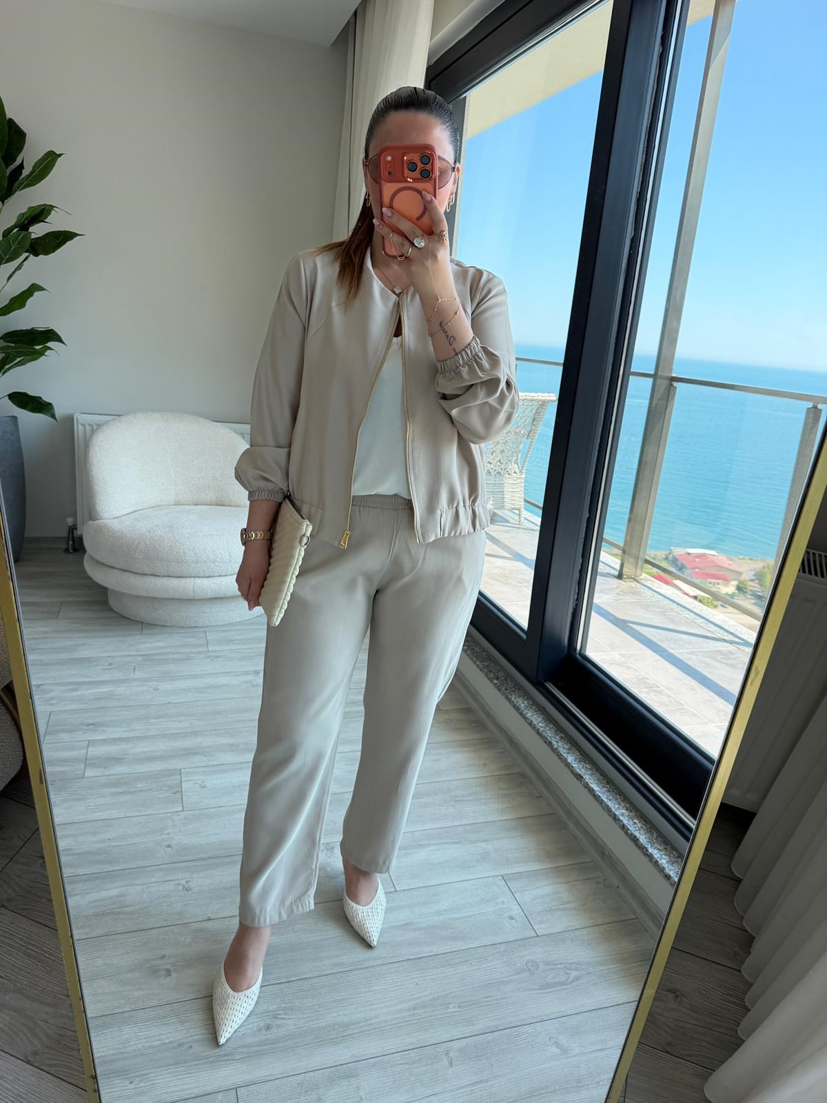 7132 Tencel Takım BEJ