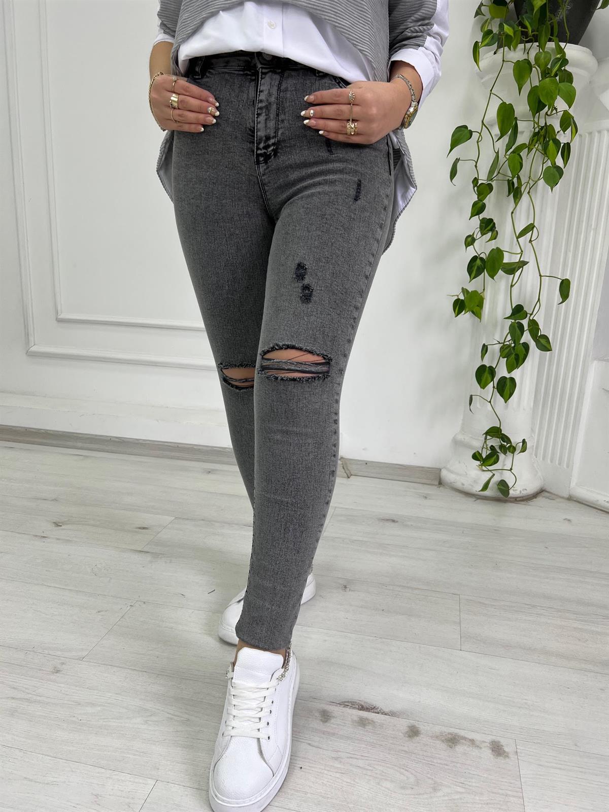 7220 Tırnak Lazer Kesim Jean GRİ