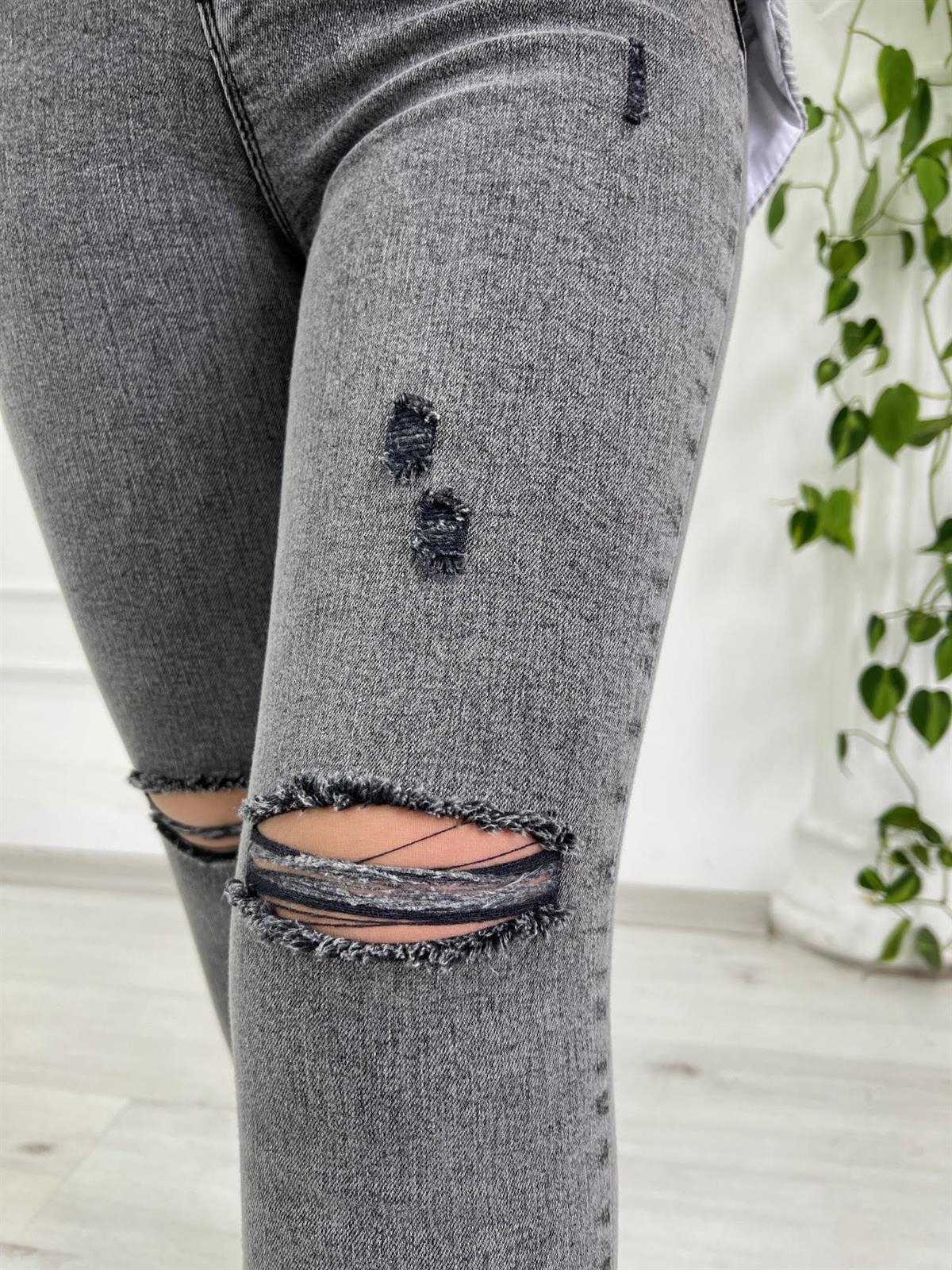 7220 Tırnak Lazer Kesim Jean GRİ