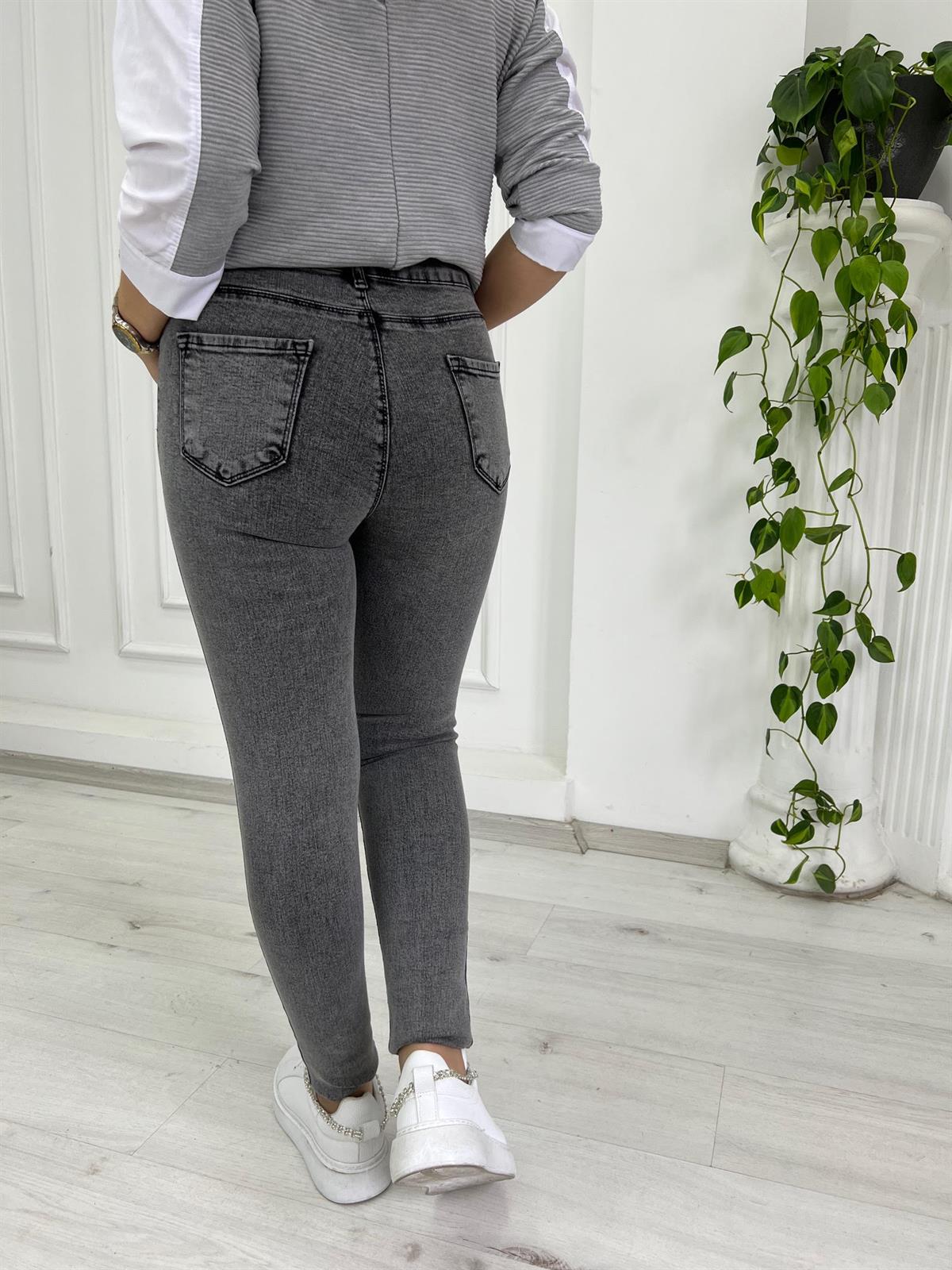 7220 Tırnak Lazer Kesim Jean GRİ